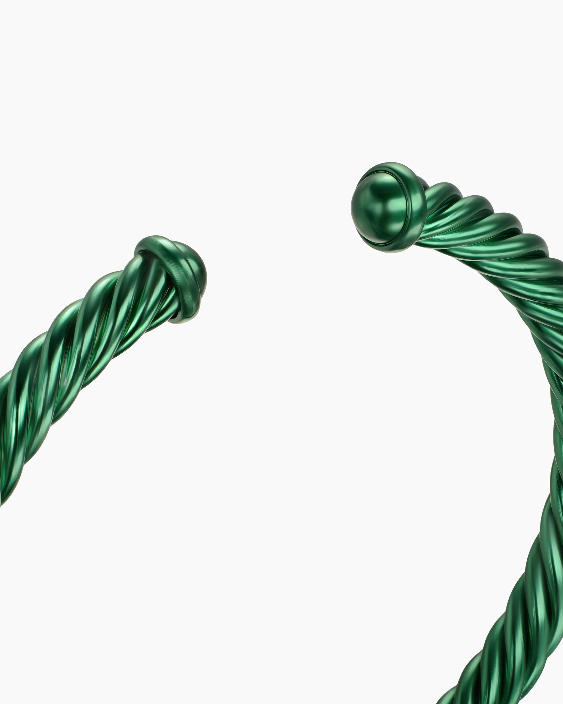 Cable Cuff Bracelet in Green Aluminum, 6mm 5 Cable Cuff Bracelet in Green Aluminum, 6mm