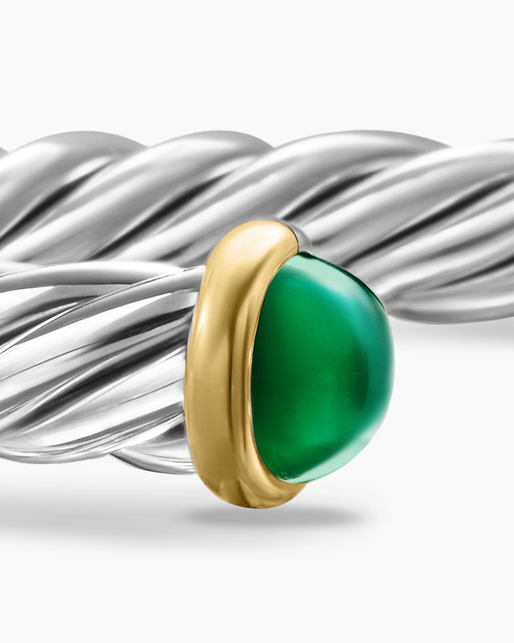 Cable Cuff Bracelet in Green Aluminum, 6mm 52 Cable Cuff Bracelet in Green Aluminum, 6mm