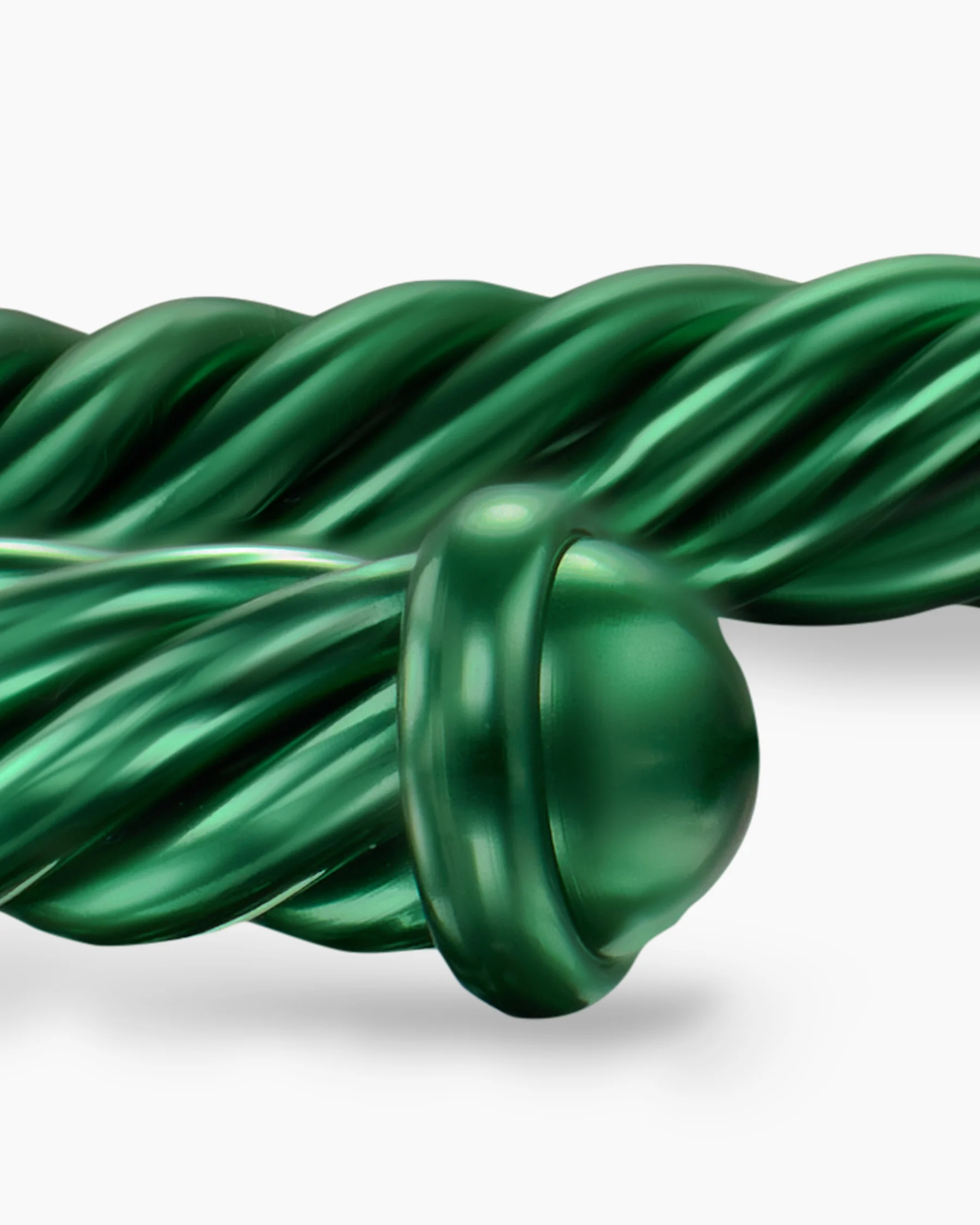 Cable Cuff Bracelet in Green Aluminum, 6mm 6 Cable Cuff Bracelet in Green Aluminum, 6mm