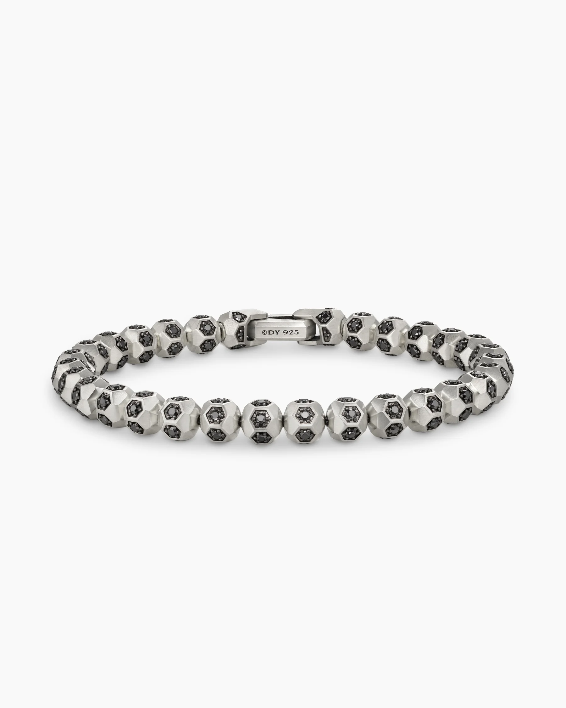 Spiritual Beads Faceted Bracelet in 18K Yellow Gold with Pavé Diamonds, 6mm