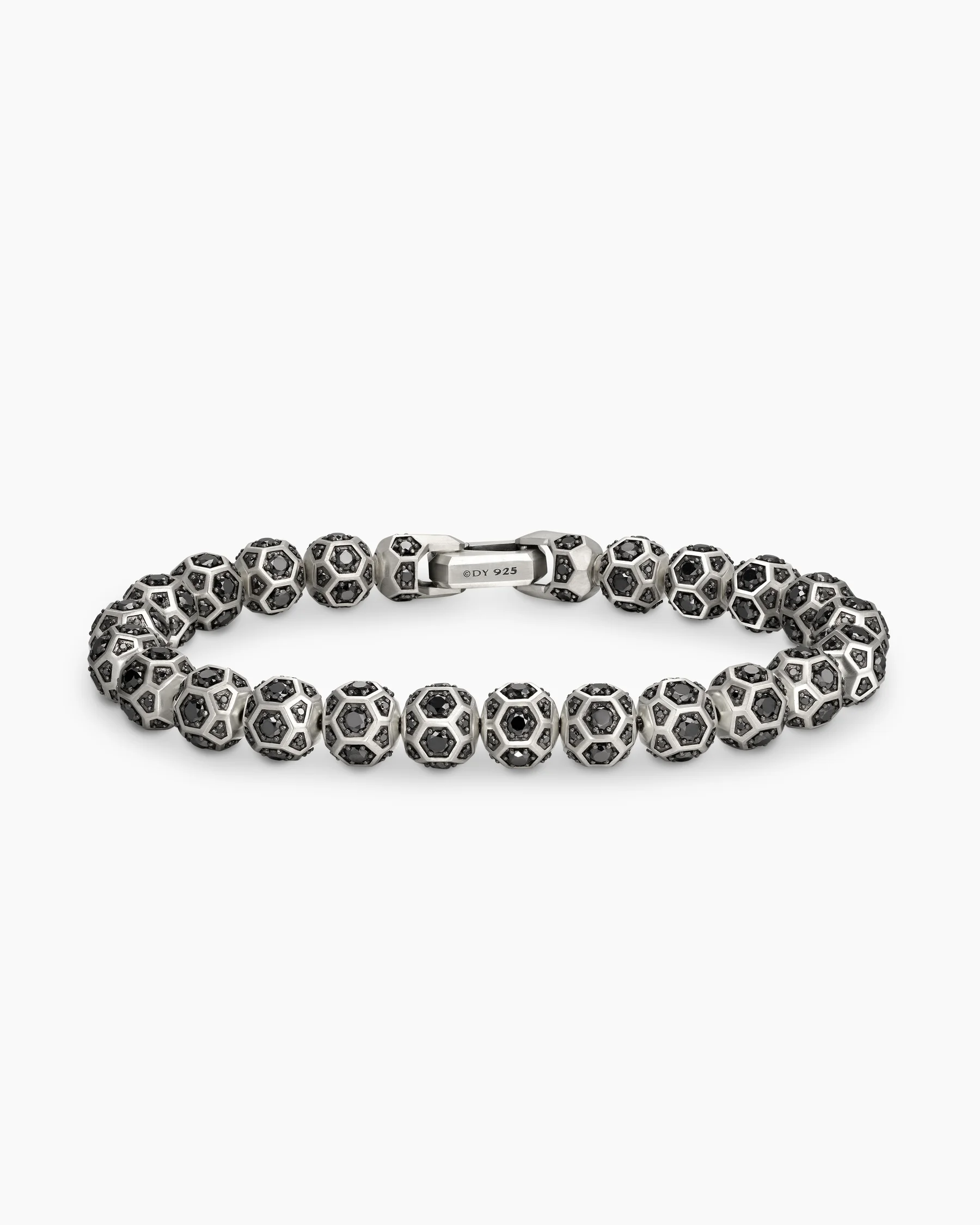 Spiritual Beads Faceted Bracelet in 18K Yellow Gold with Pavé Diamonds, 8mm