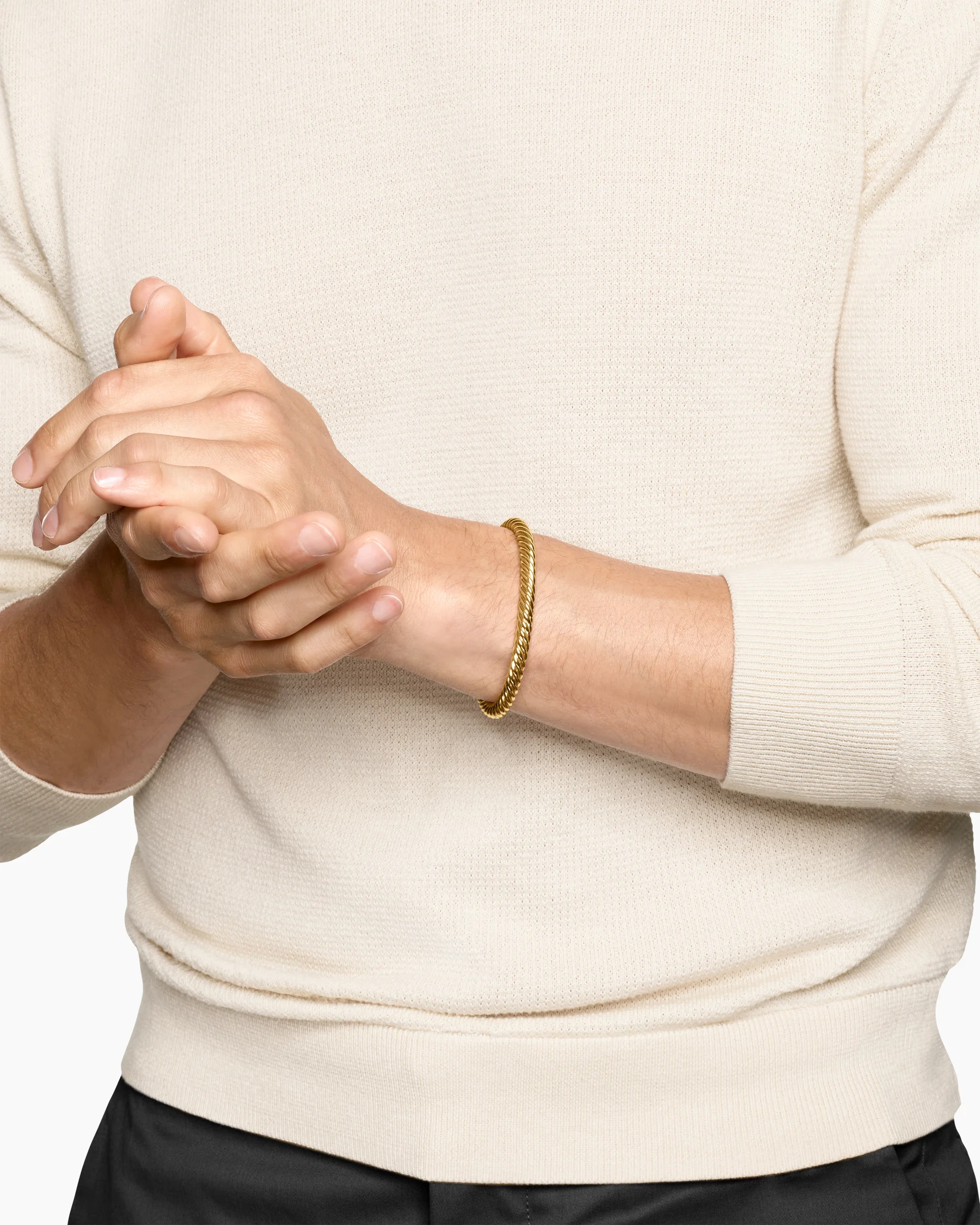 Cable Cuff Bracelet in 18K Yellow Gold, 6mm 2 Cable Cuff Bracelet in 18K Yellow Gold, 6mm