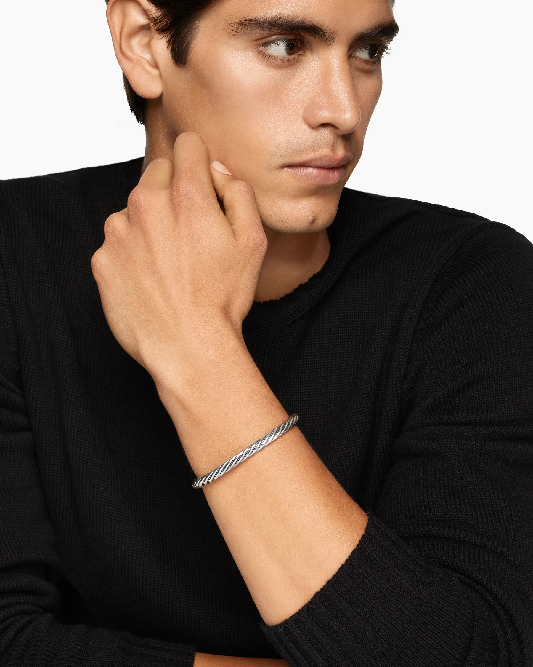 Cable Cuff Bracelet in 18K Yellow Gold, 6mm 7 Cable Cuff Bracelet in 18K Yellow Gold, 6mm