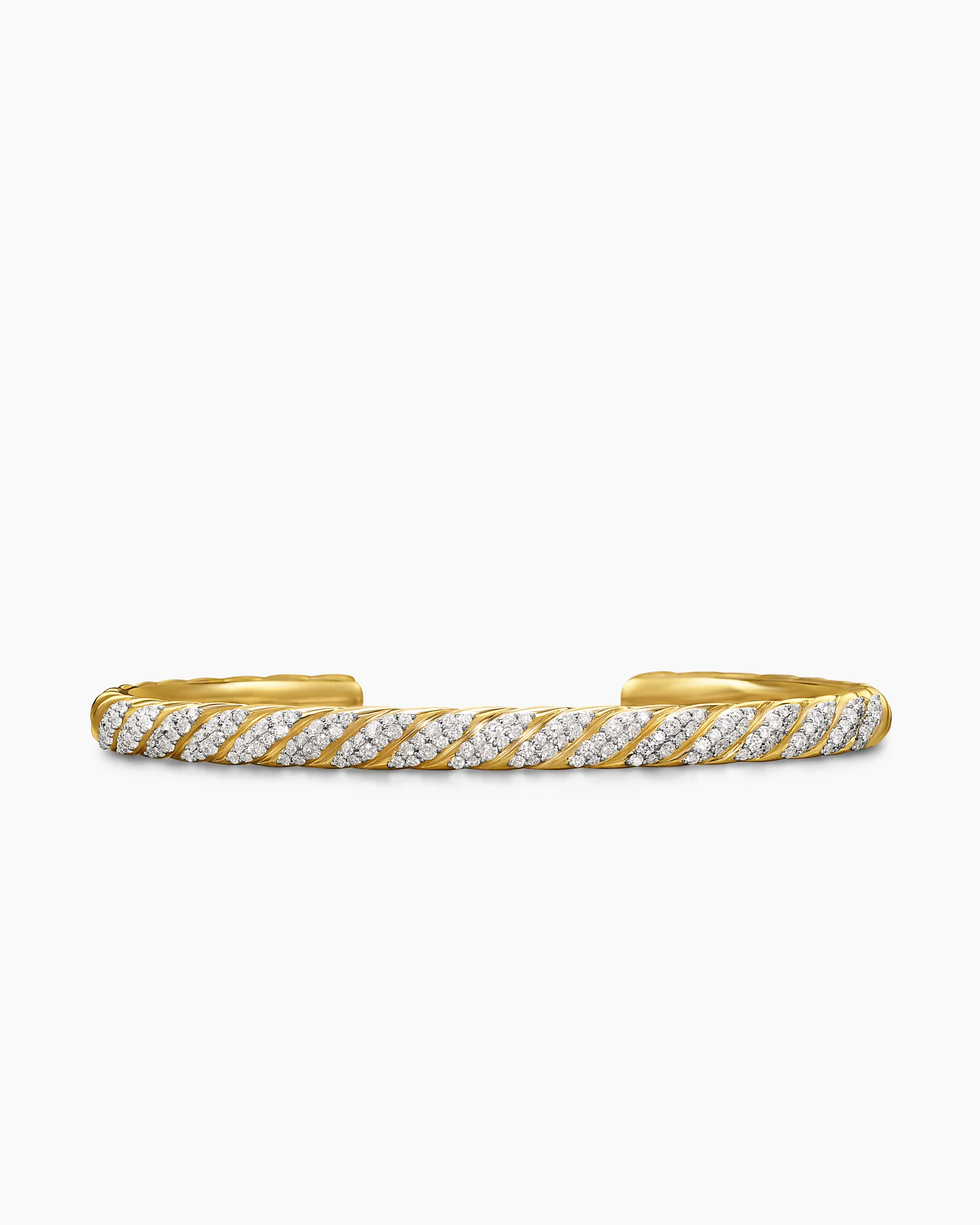 Sculpted Cable Cuff Bracelet in Black Titanium with Black Diamonds, 5.5mm 13 Sculpted Cable Cuff Bracelet in Black Titanium with Black Diamonds, 5.5mm