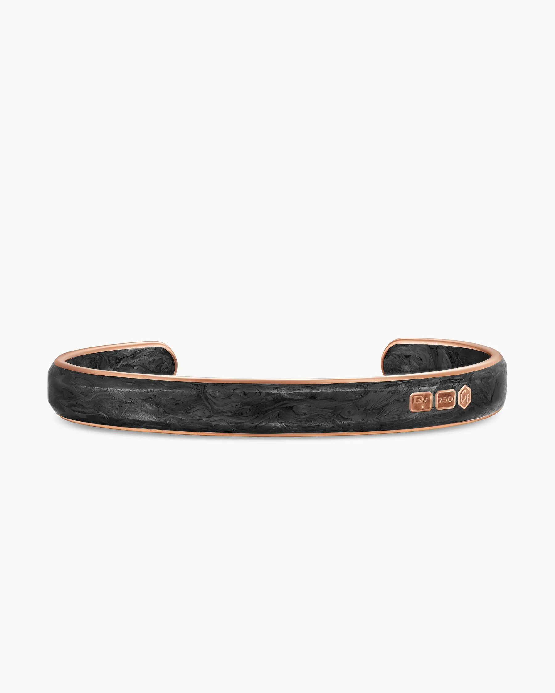 Streamline® Cuff Bracelet in 18K Rose Gold with Forged Carbon, 9mm 5 Streamline® Cuff Bracelet in 18K Rose Gold with Forged Carbon, 9mm