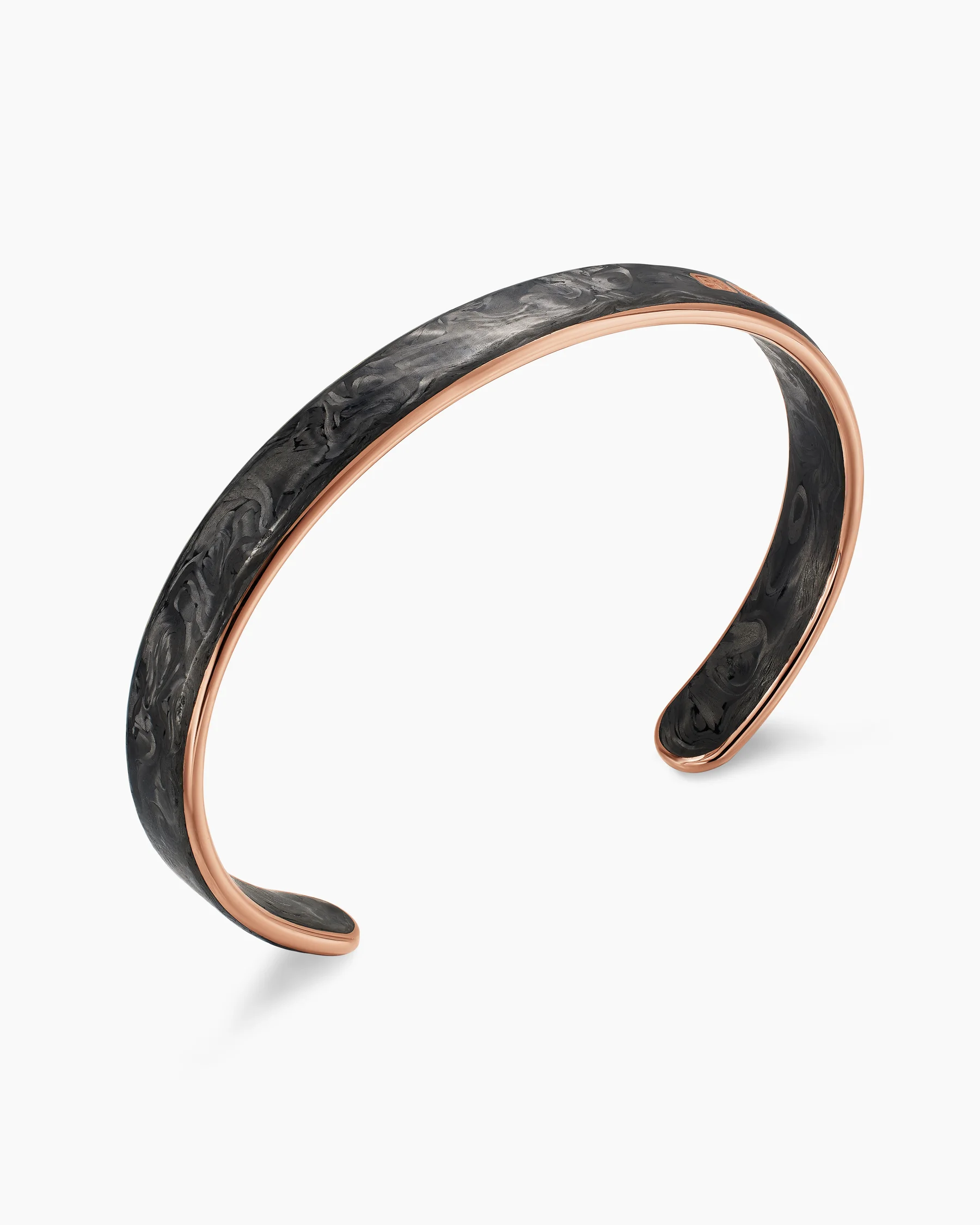 Streamline® Cuff Bracelet in 18K Rose Gold with Forged Carbon, 9mm 7 Streamline® Cuff Bracelet in 18K Rose Gold with Forged Carbon, 9mm
