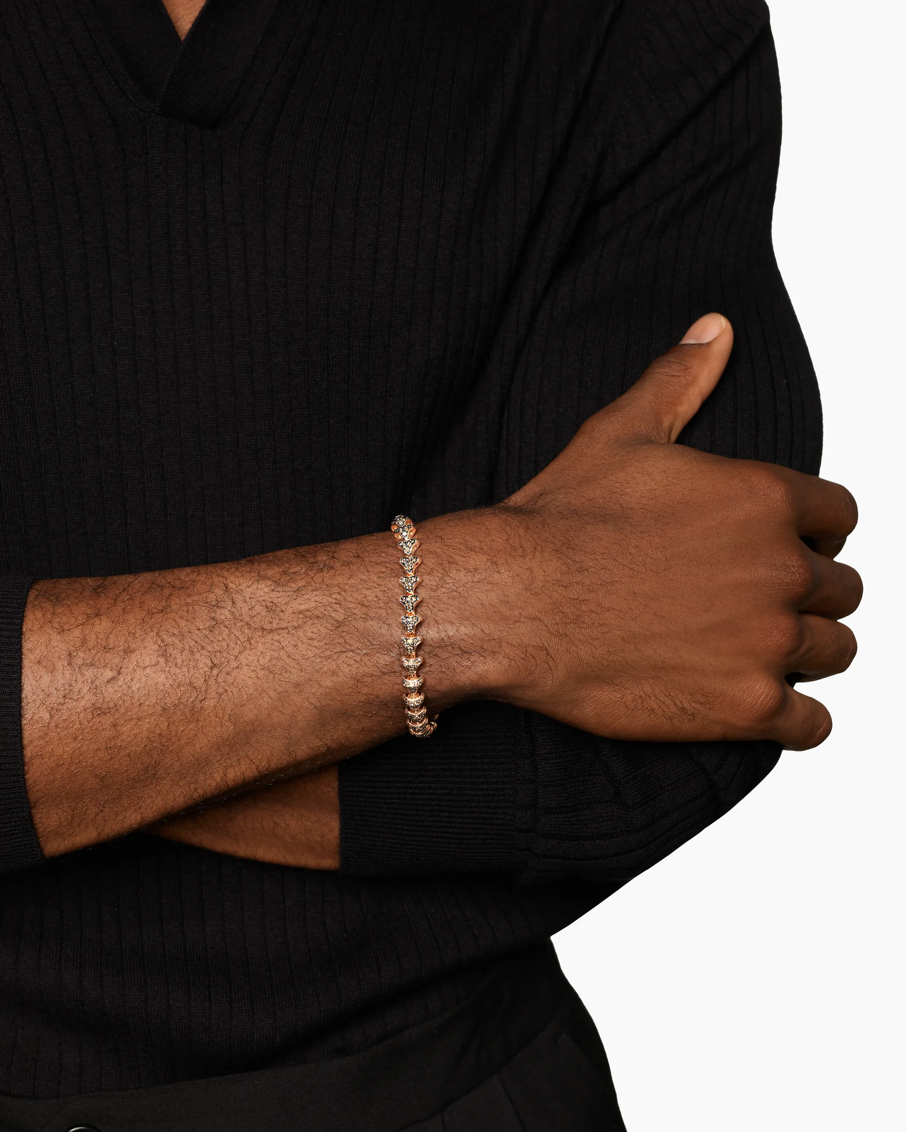Armory® Link Bracelet in 18K Rose Gold with Cognac Diamonds, 7.5mm 32 Armory® Link Bracelet in 18K Rose Gold with Cognac Diamonds, 7.5mm