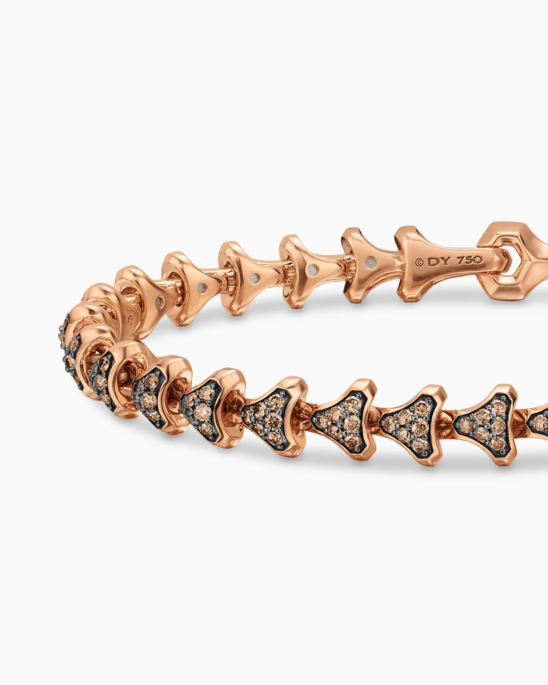 Armory® Link Bracelet in 18K Rose Gold with Cognac Diamonds, 7.5mm 35 Armory® Link Bracelet in 18K Rose Gold with Cognac Diamonds, 7.5mm