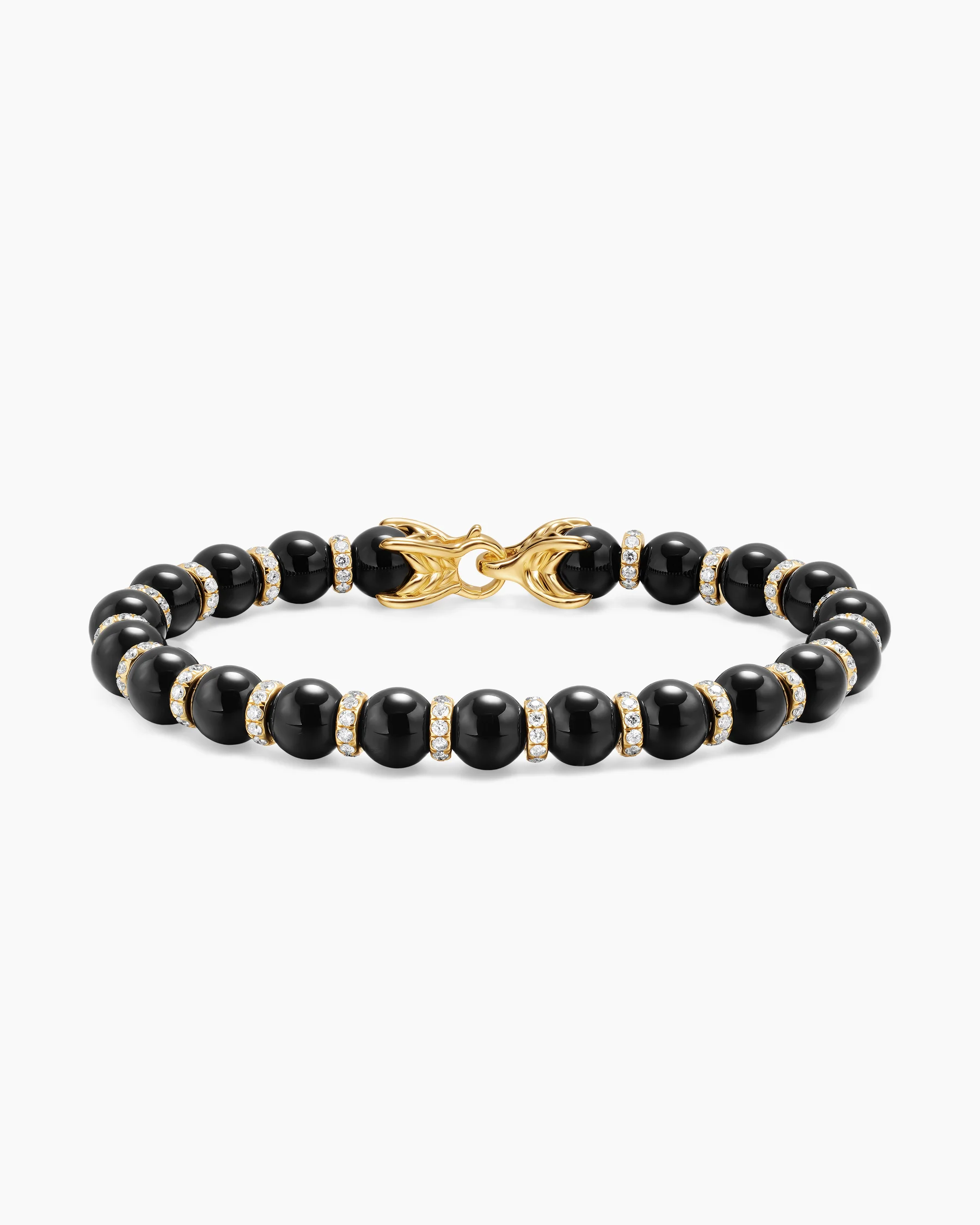 Spiritual Beads Bracelet in 18K Rose Gold with Tiger's Eye and Cognac Diamonds, 8mm