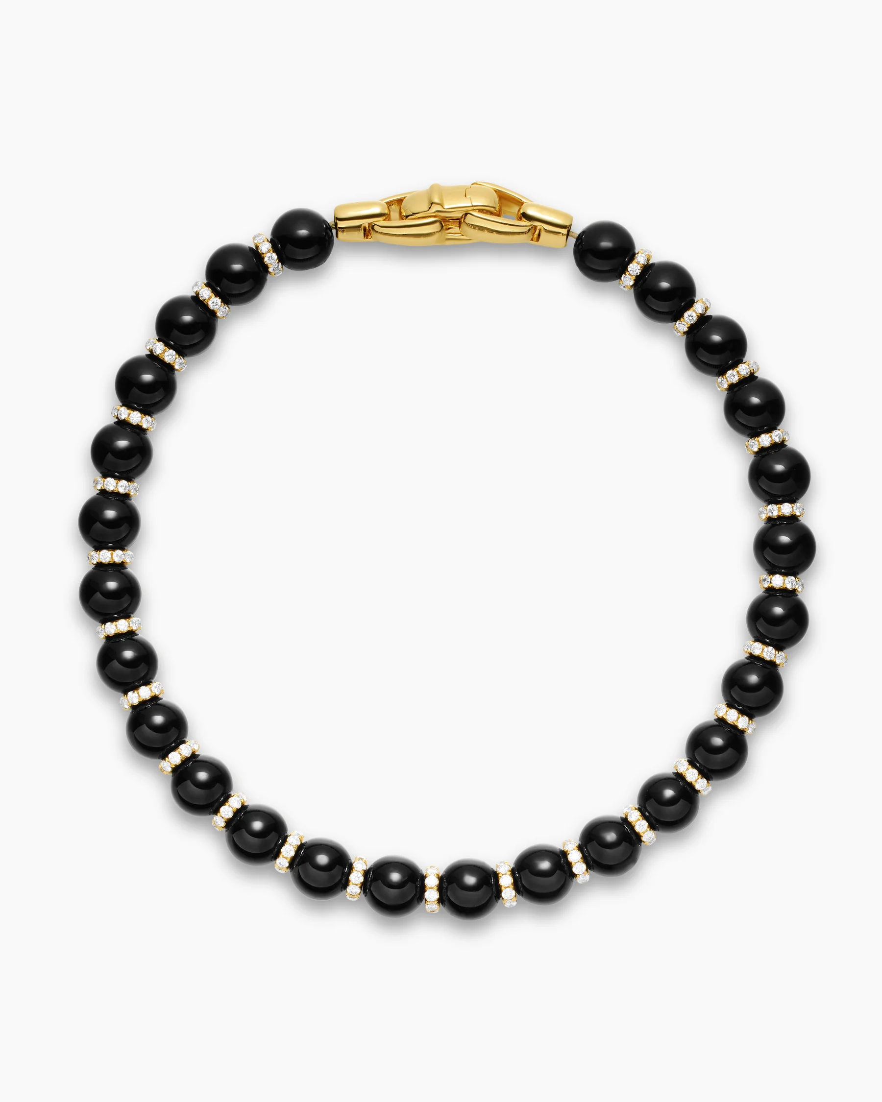 Spiritual Beads Bracelet in 18K Yellow Gold with Bloodstone and Diamonds, 6mm 3 Spiritual Beads Bracelet in 18K Yellow Gold with Bloodstone and Diamonds, 6mm