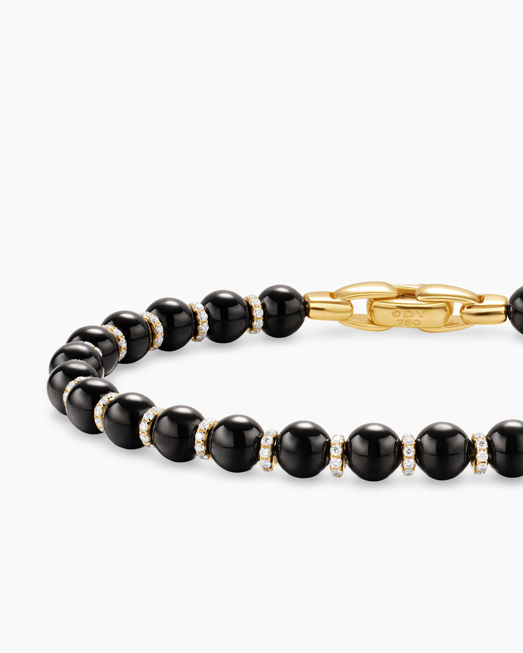 Spiritual Beads Bracelet in 18K Yellow Gold with Bloodstone and Diamonds, 6mm 5 Spiritual Beads Bracelet in 18K Yellow Gold with Bloodstone and Diamonds, 6mm