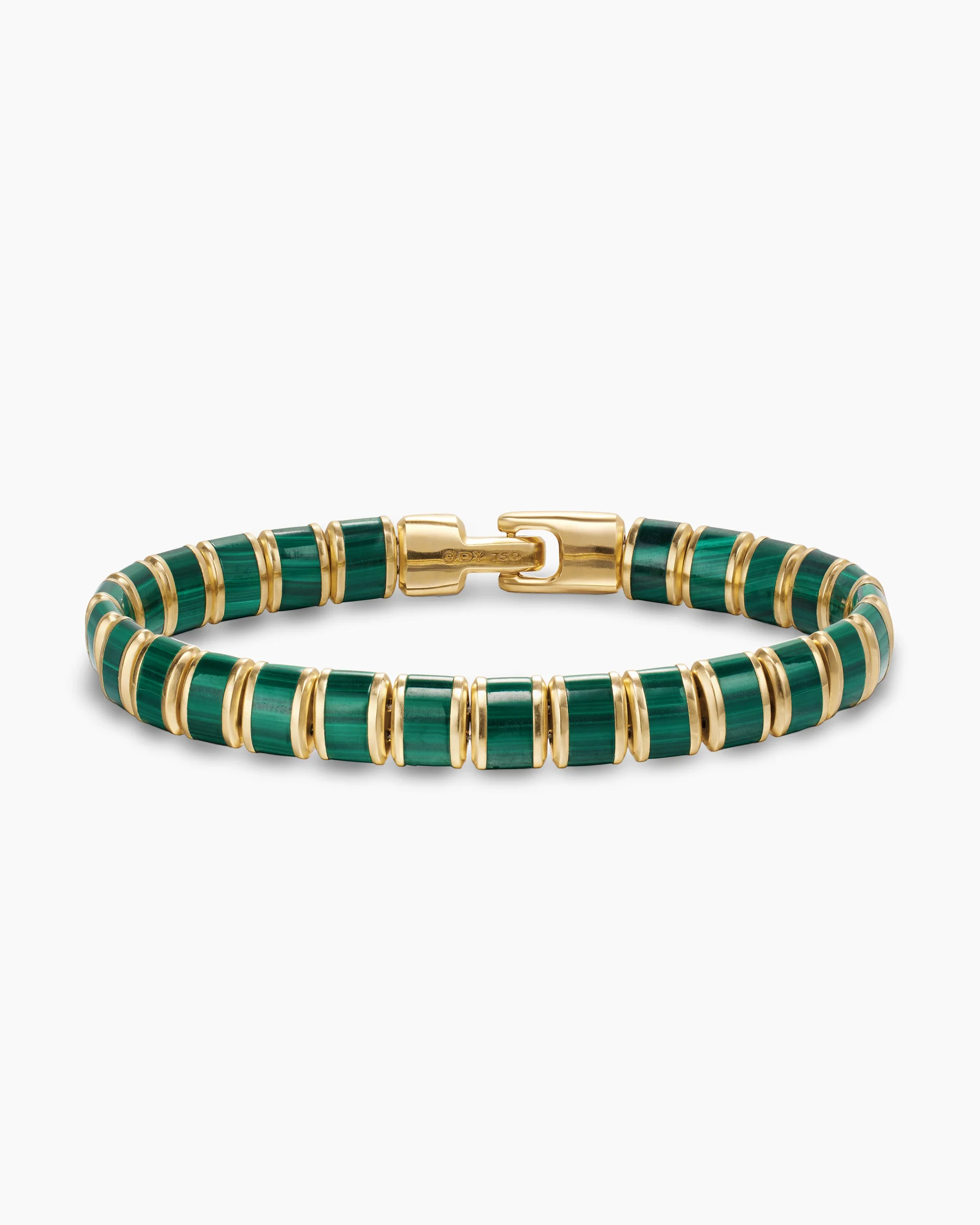 Spiritual Beads Flat Bead Bracelet in 18K Yellow Gold with Black Onyx, 8mm 15 Spiritual Beads Flat Bead Bracelet in 18K Yellow Gold with Black Onyx, 8mm