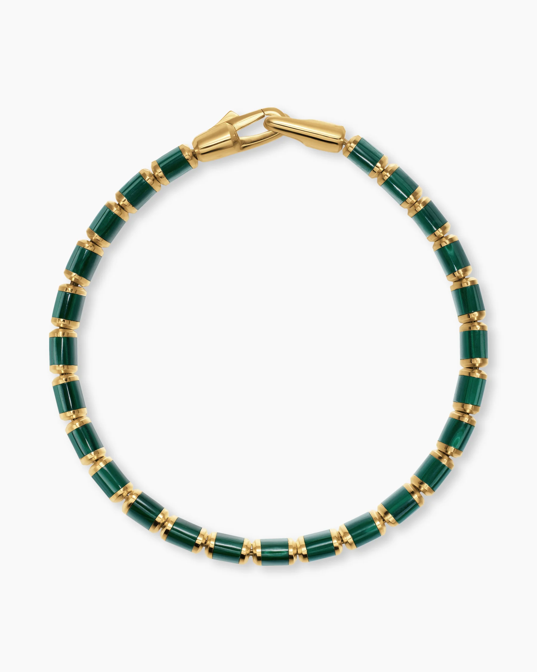 Spiritual Beads Flat Bead Bracelet in 18K Yellow Gold with Black Onyx, 8mm 17 Spiritual Beads Flat Bead Bracelet in 18K Yellow Gold with Black Onyx, 8mm