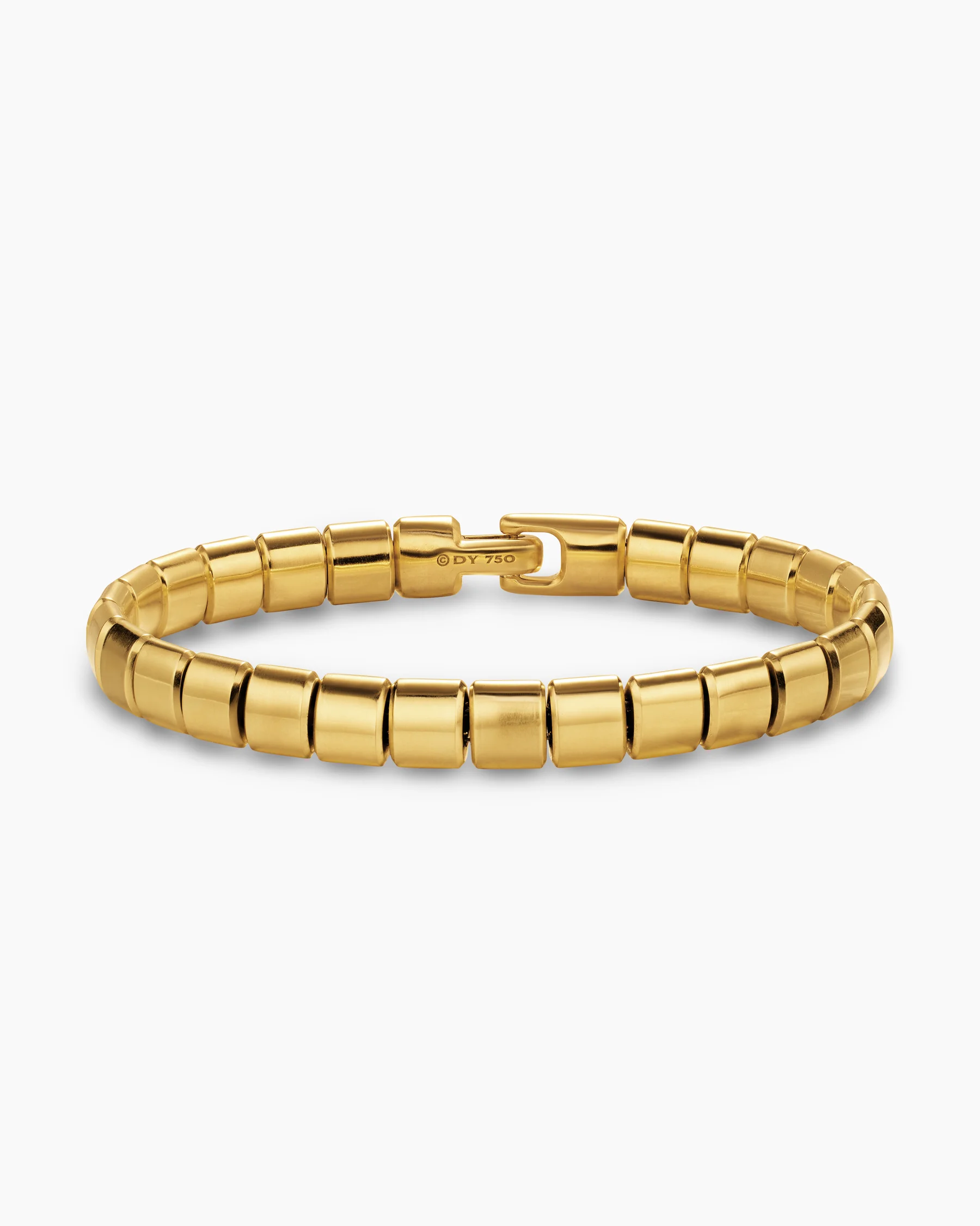 Spiritual Beads Flat Bead Bracelet in 18K Yellow Gold with Black Onyx, 8mm 20 Spiritual Beads Flat Bead Bracelet in 18K Yellow Gold with Black Onyx, 8mm