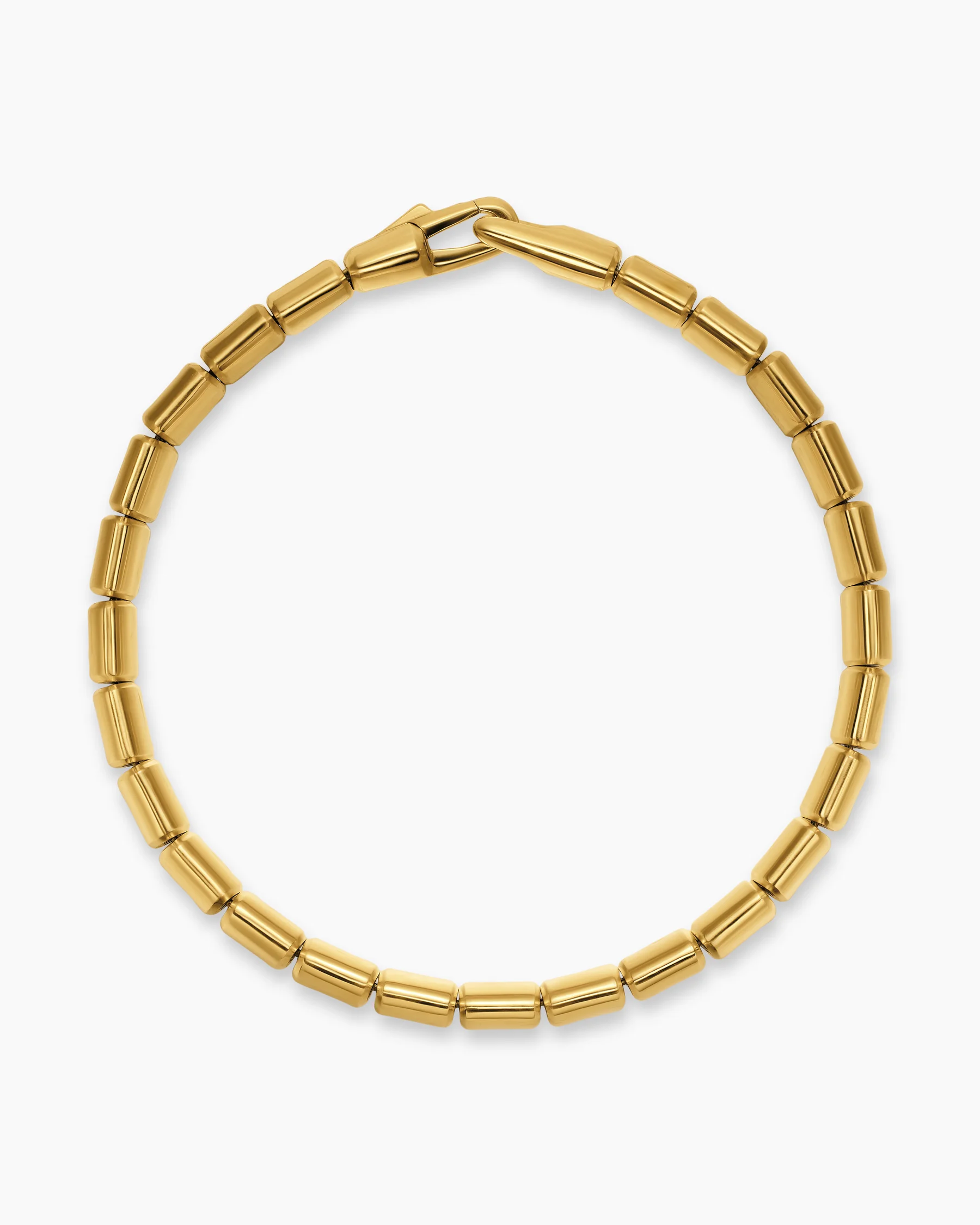 Spiritual Beads Flat Bead Bracelet in 18K Yellow Gold with Black Onyx, 8mm 22 Spiritual Beads Flat Bead Bracelet in 18K Yellow Gold with Black Onyx, 8mm