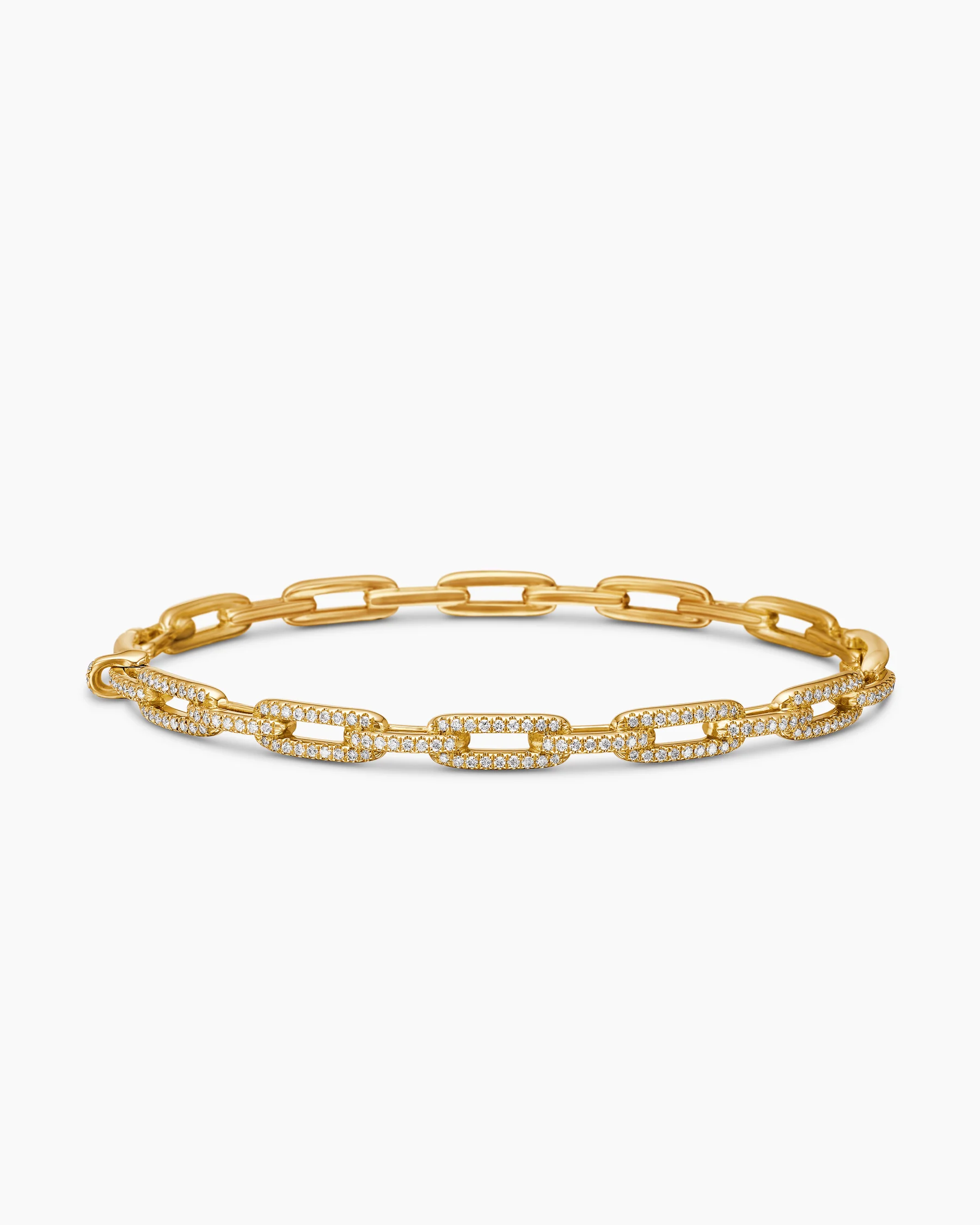 Stax Chain Link Bracelet in 18K Yellow Gold with Diamonds, 4mm 4 Stax Chain Link Bracelet in 18K Yellow Gold with Diamonds, 4mm