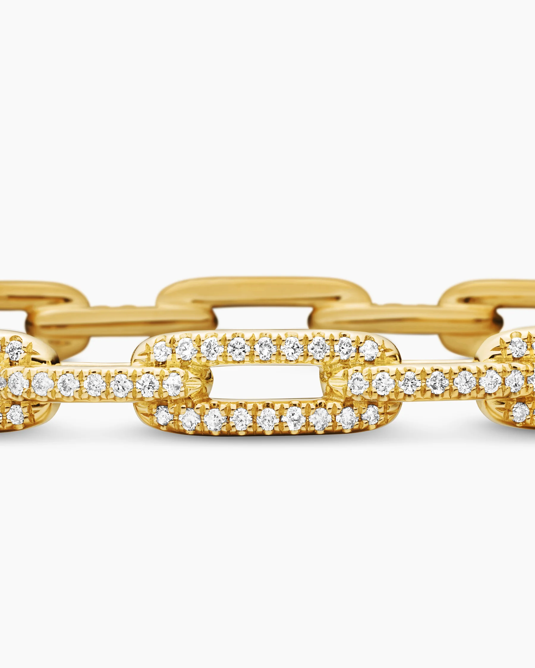 Stax Chain Link Bracelet in 18K Yellow Gold with Diamonds, 4mm 6 Stax Chain Link Bracelet in 18K Yellow Gold with Diamonds, 4mm