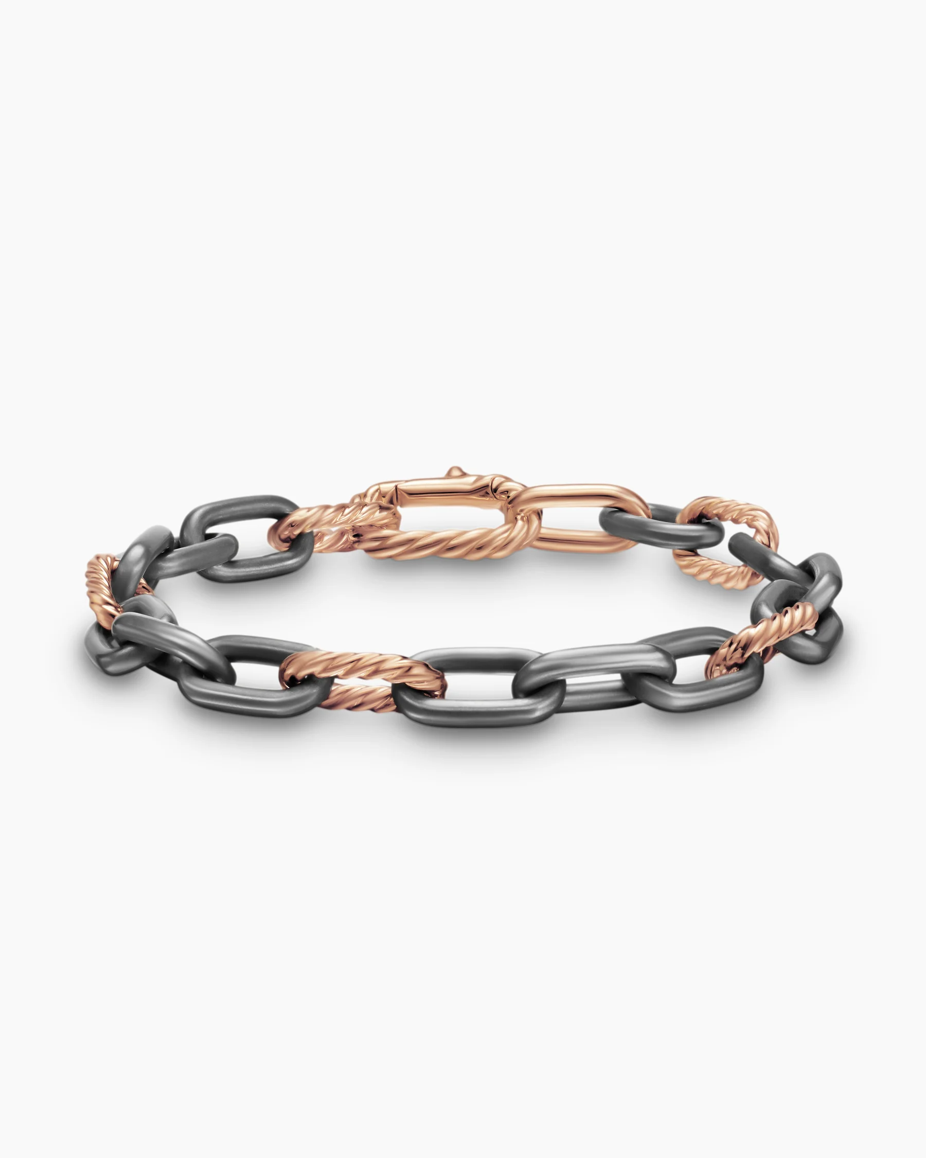 DY Madison® Chain Bracelet in Black Titanium with Sterling Silver, 8.5mm 35 DY Madison® Chain Bracelet in Black Titanium with Sterling Silver, 8.5mm