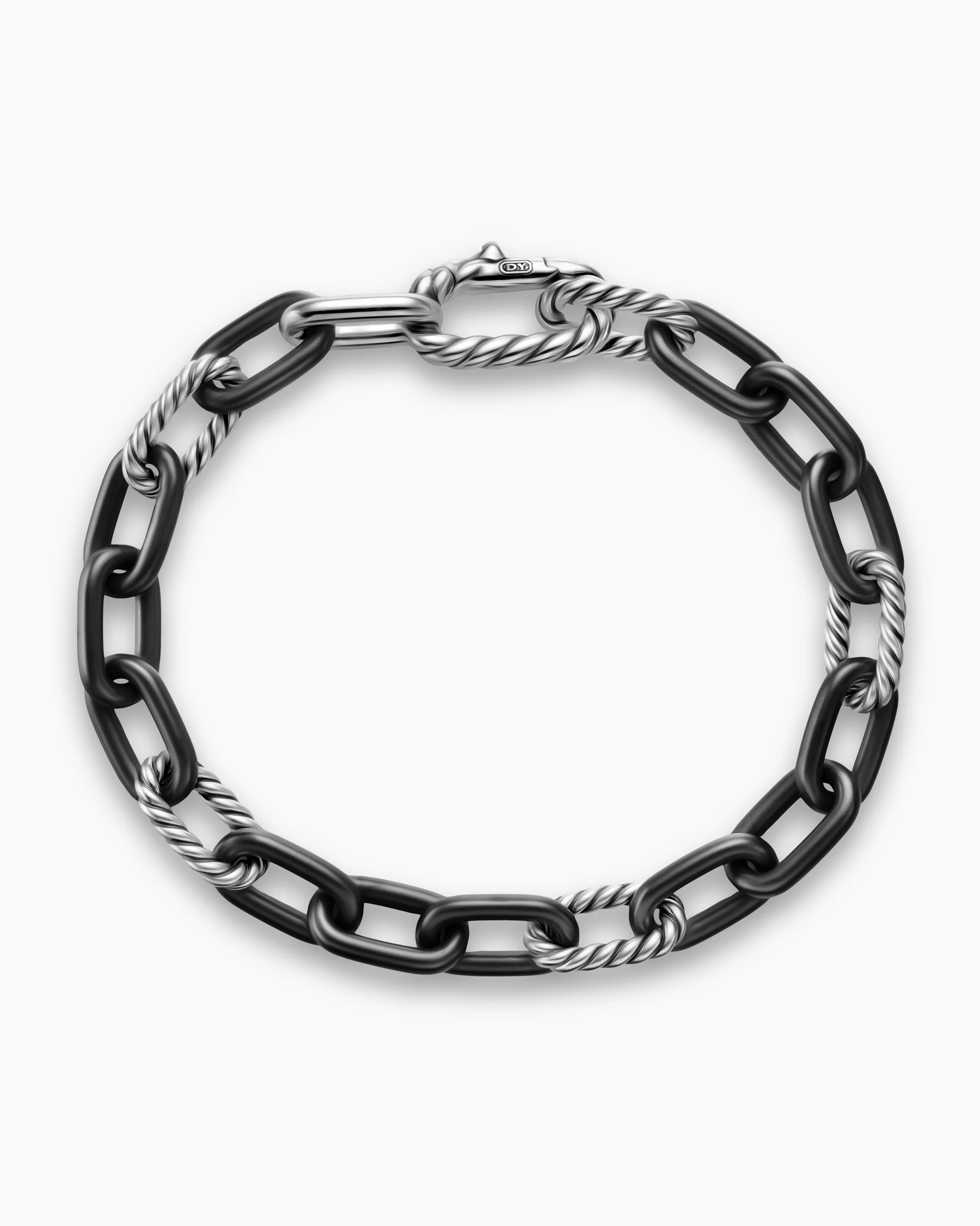 DY Madison® Chain Bracelet in Grey Titanium with 18K Rose Gold, 8.5mm 10 DY Madison® Chain Bracelet in Grey Titanium with 18K Rose Gold, 8.5mm