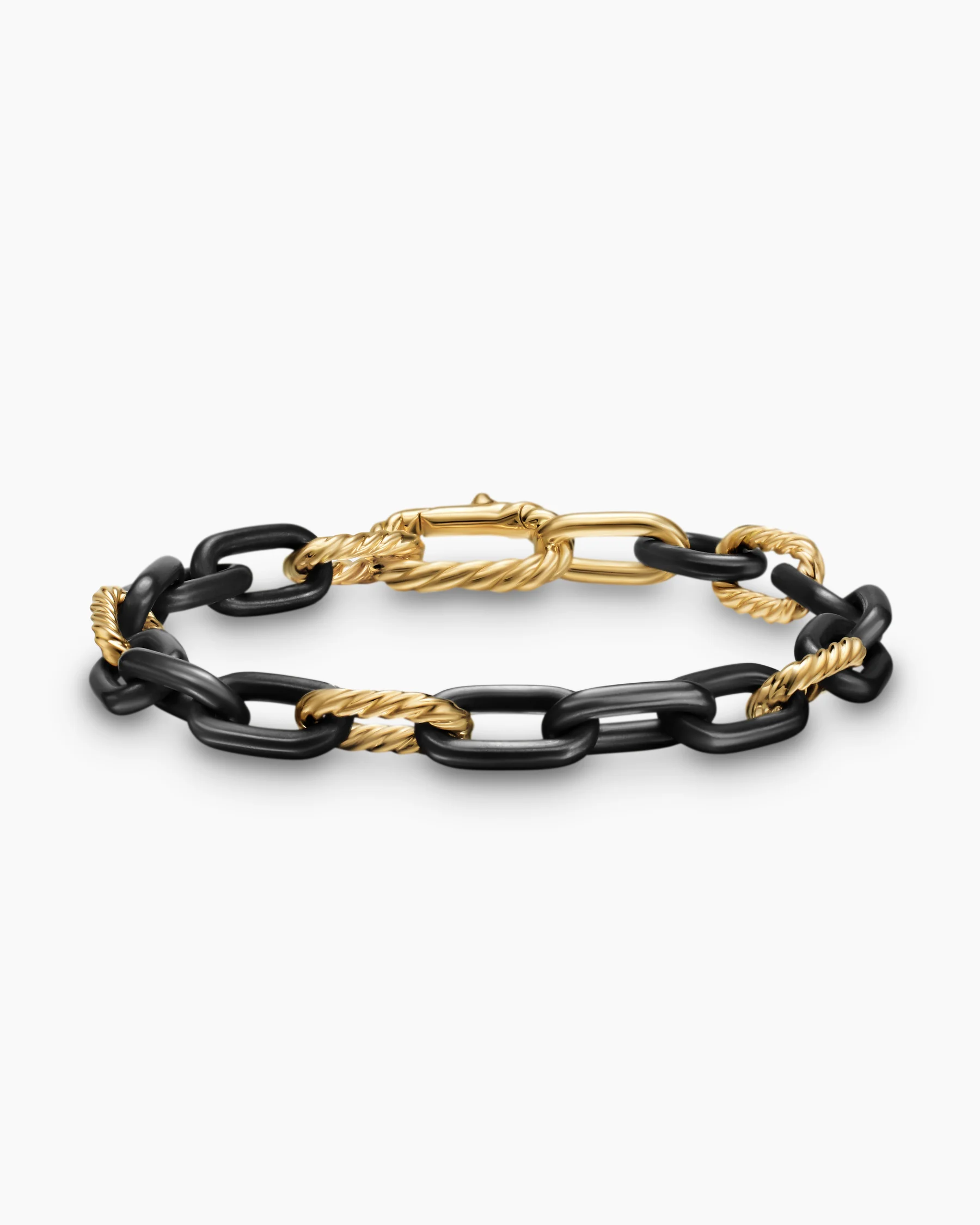 DY Madison® Chain Bracelet in Grey Titanium with 18K Rose Gold, 8.5mm 5 DY Madison® Chain Bracelet in Grey Titanium with 18K Rose Gold, 8.5mm