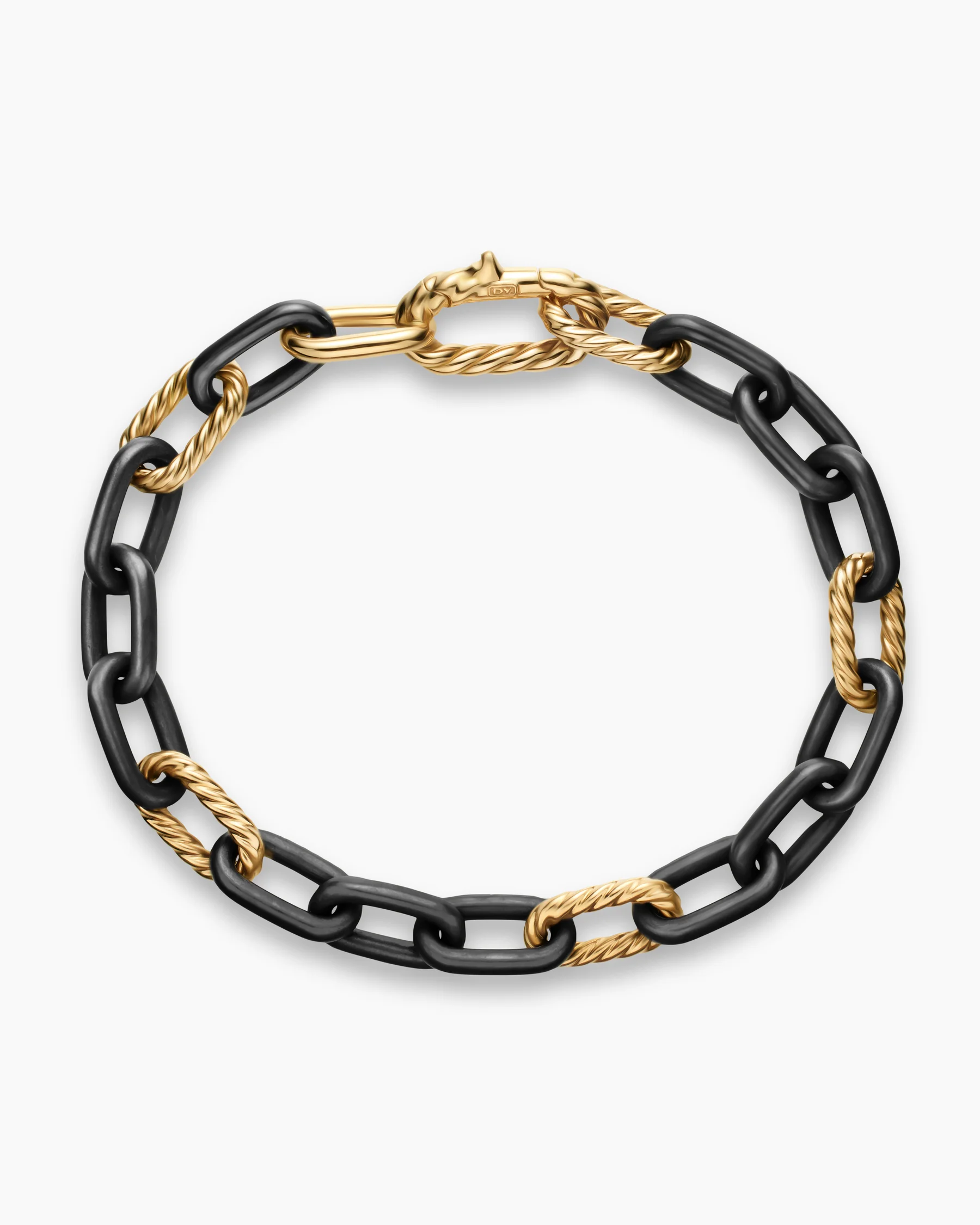 DY Madison® Chain Bracelet in Grey Titanium with 18K Rose Gold, 8.5mm 6 DY Madison® Chain Bracelet in Grey Titanium with 18K Rose Gold, 8.5mm