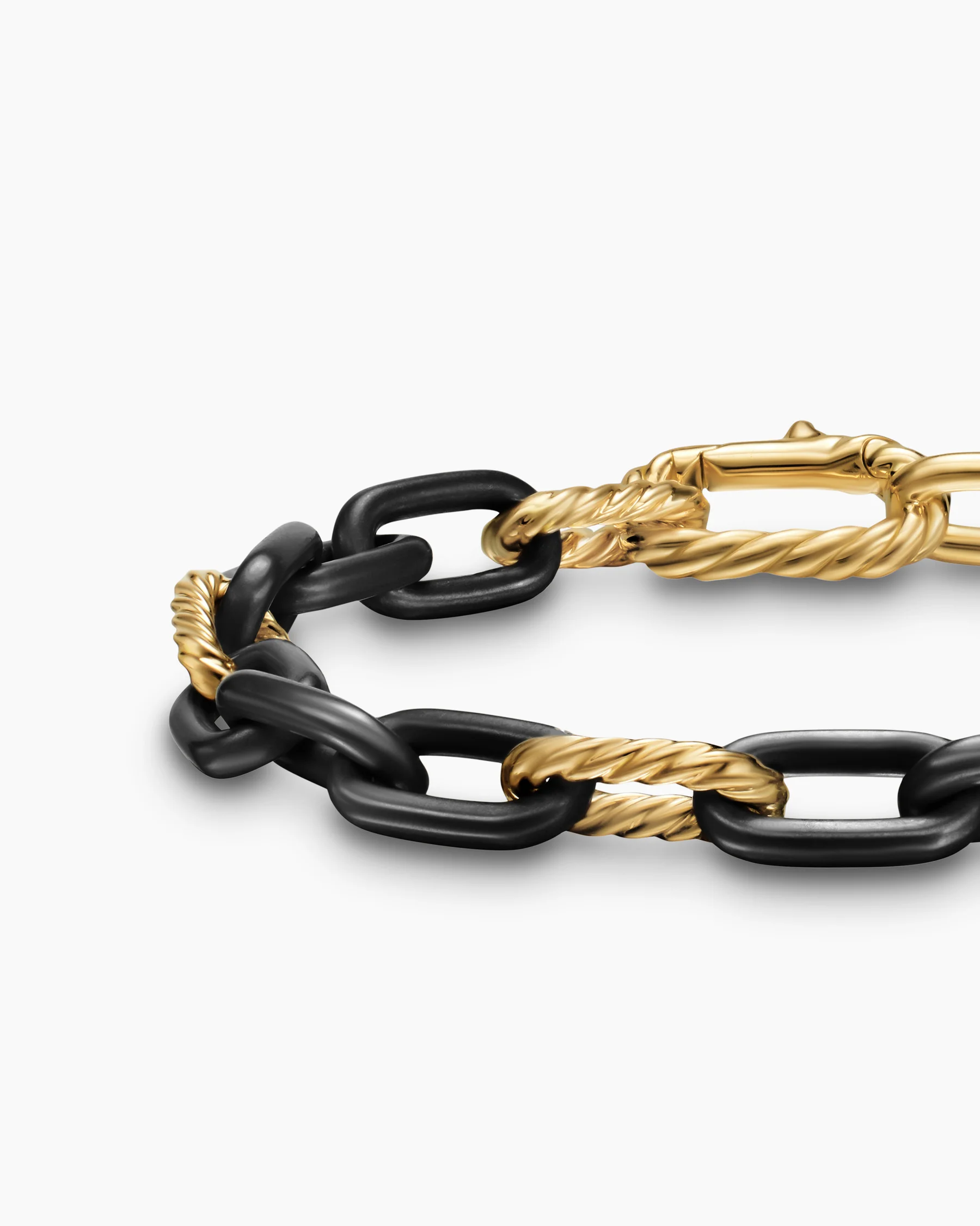 DY Madison® Chain Bracelet in Grey Titanium with 18K Rose Gold, 8.5mm 8 DY Madison® Chain Bracelet in Grey Titanium with 18K Rose Gold, 8.5mm