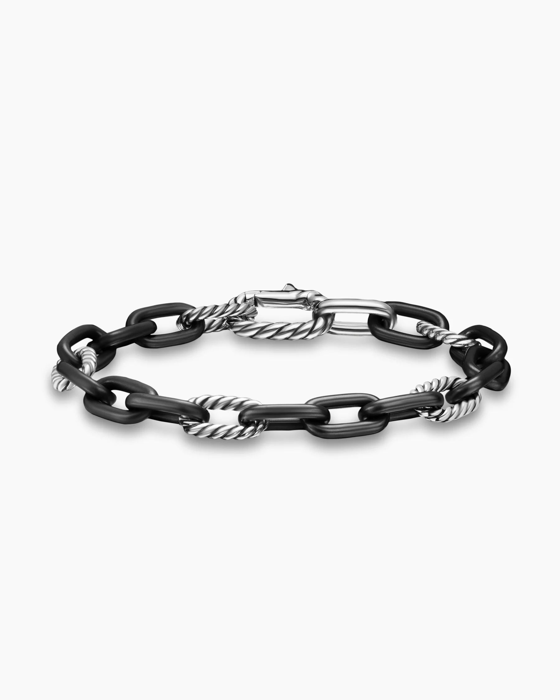 DY Madison® Chain Bracelet in Grey Titanium with 18K Rose Gold, 8.5mm 9 DY Madison® Chain Bracelet in Grey Titanium with 18K Rose Gold, 8.5mm