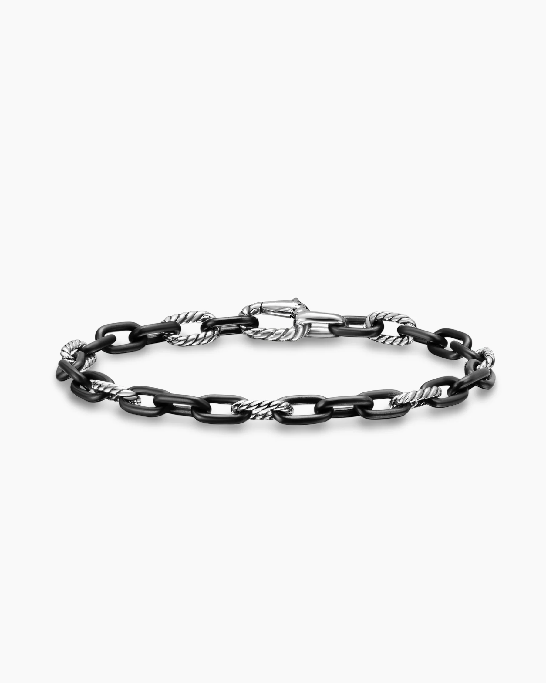 DY Madison® Chain Bracelet in Black Titanium with 18K Yellow Gold, 6mm