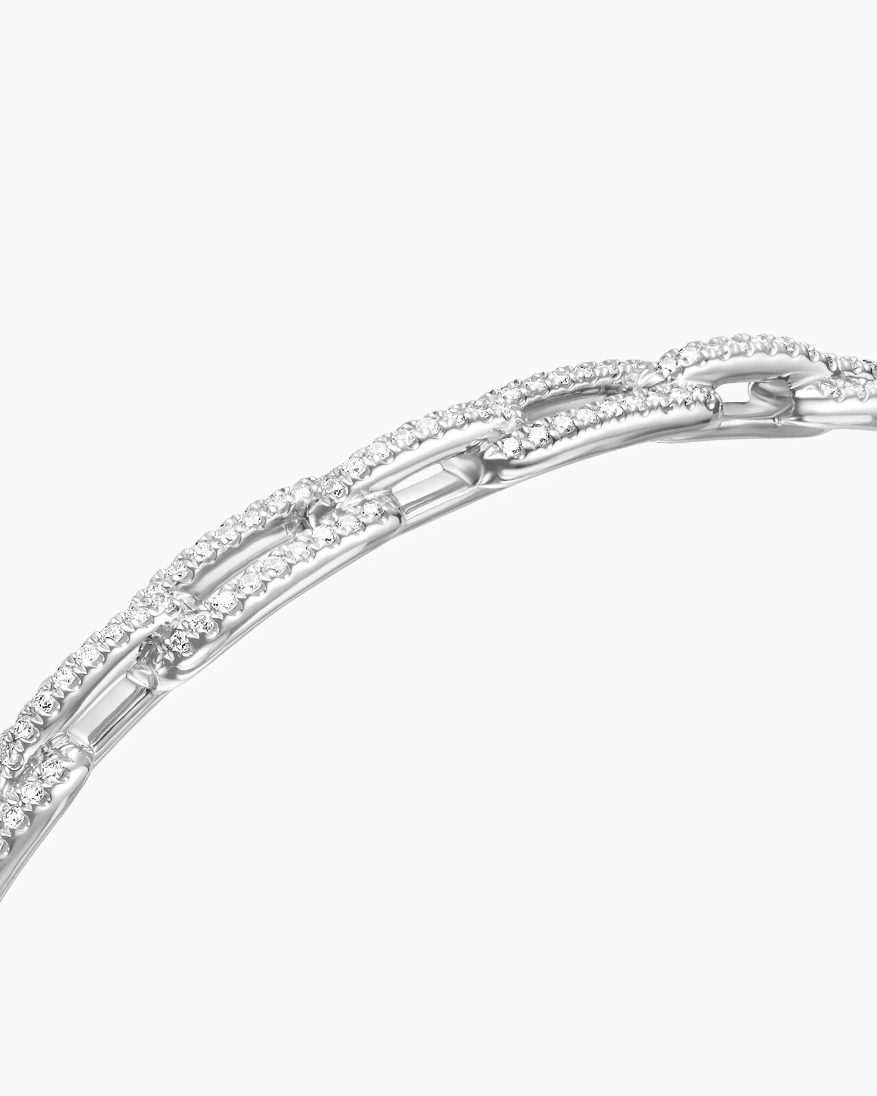 Stax Chain Link Bracelet in 18K White Gold with Diamonds, 4mm 12 Stax Chain Link Bracelet in 18K White Gold with Diamonds, 4mm