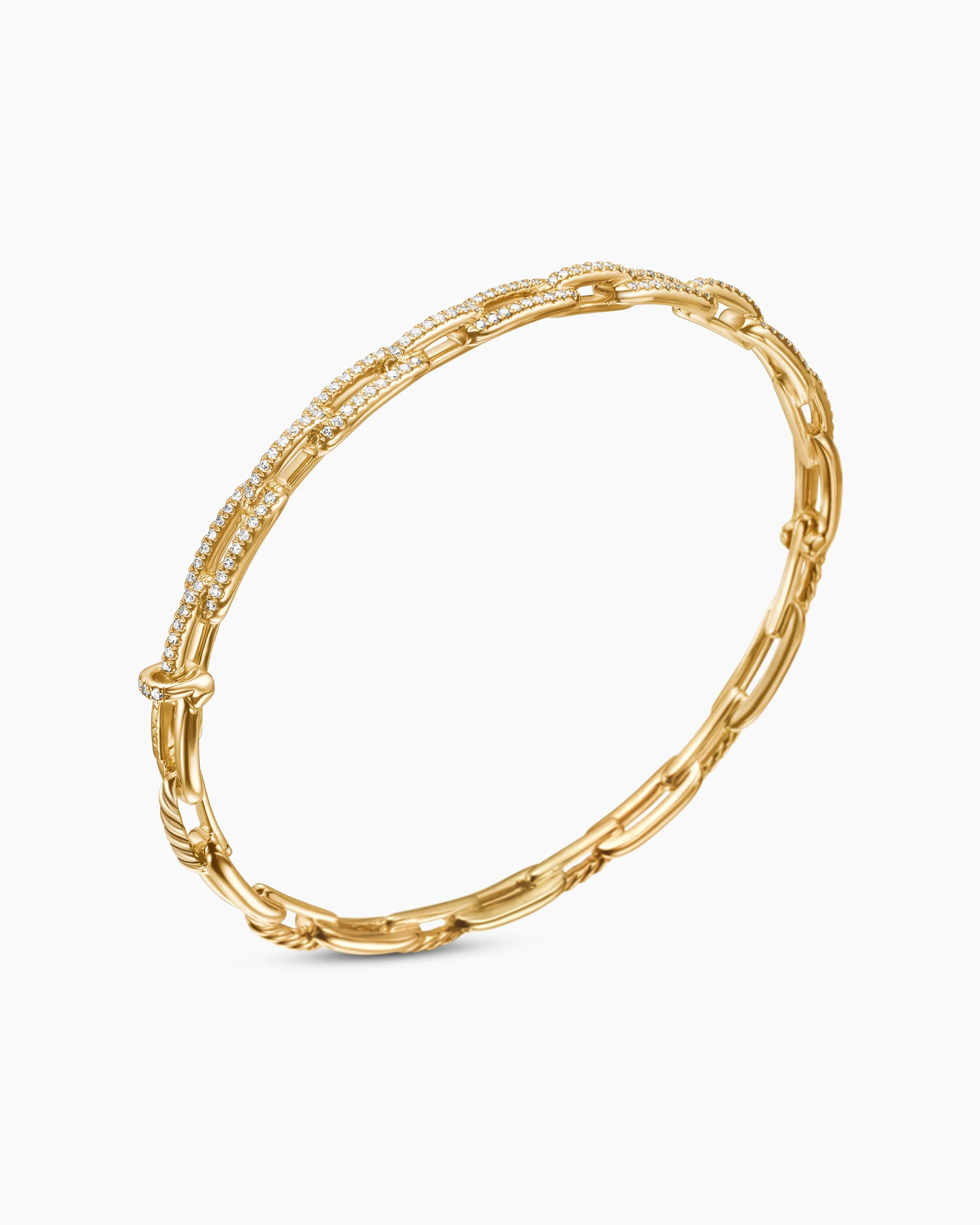 Stax Chain Link Bracelet in 18K White Gold with Diamonds, 4mm 3 Stax Chain Link Bracelet in 18K White Gold with Diamonds, 4mm