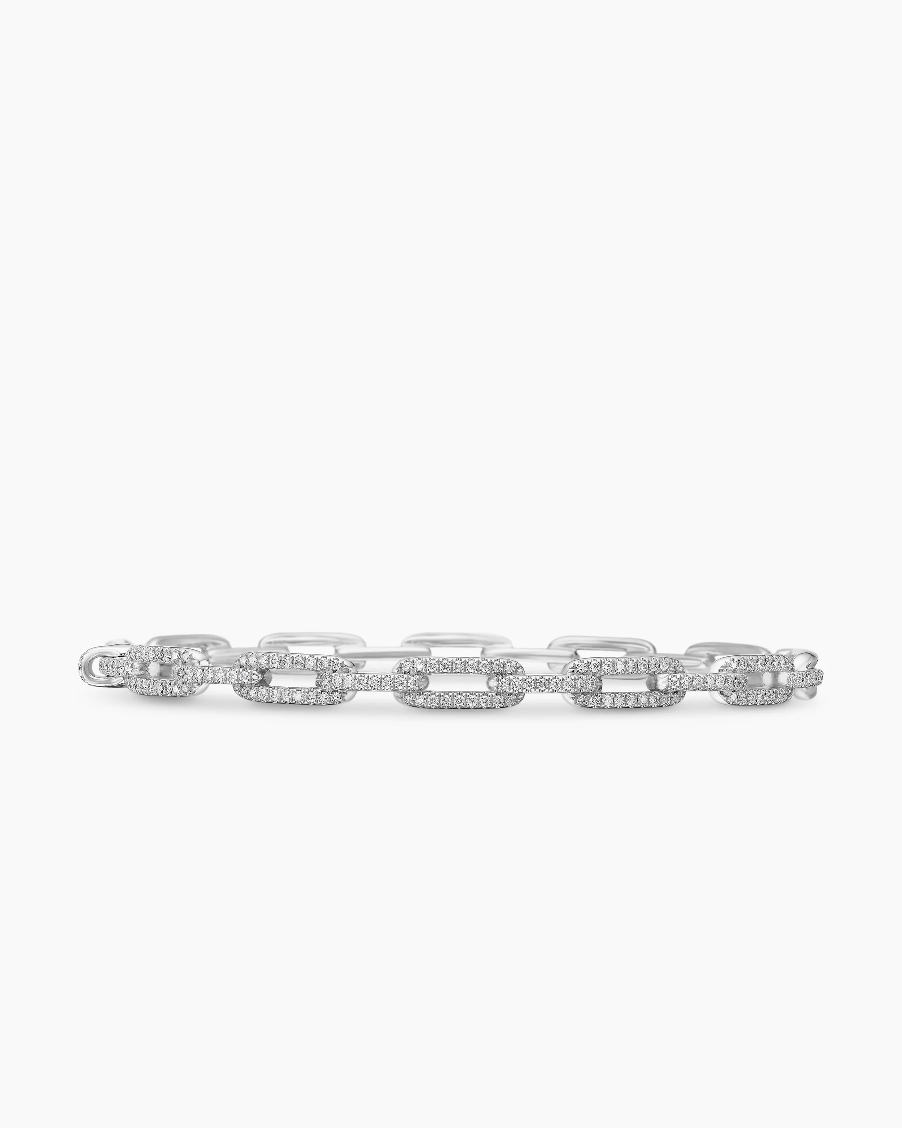 Stax Chain Link Bracelet in 18K White Gold with Diamonds, 4mm 8 Stax Chain Link Bracelet in 18K White Gold with Diamonds, 4mm
