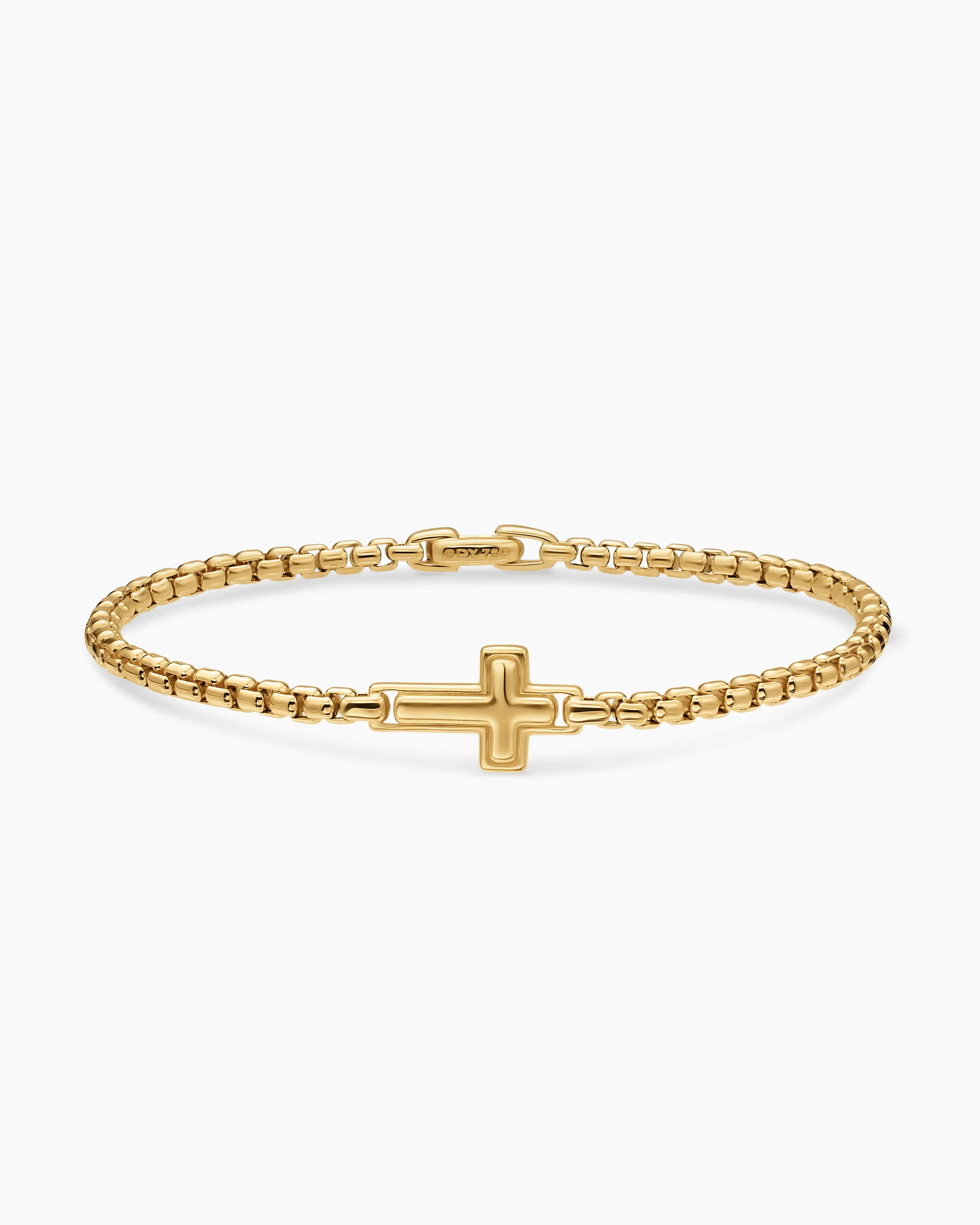 Cross Station Bracelet in Sterling Silver, 3.6mm