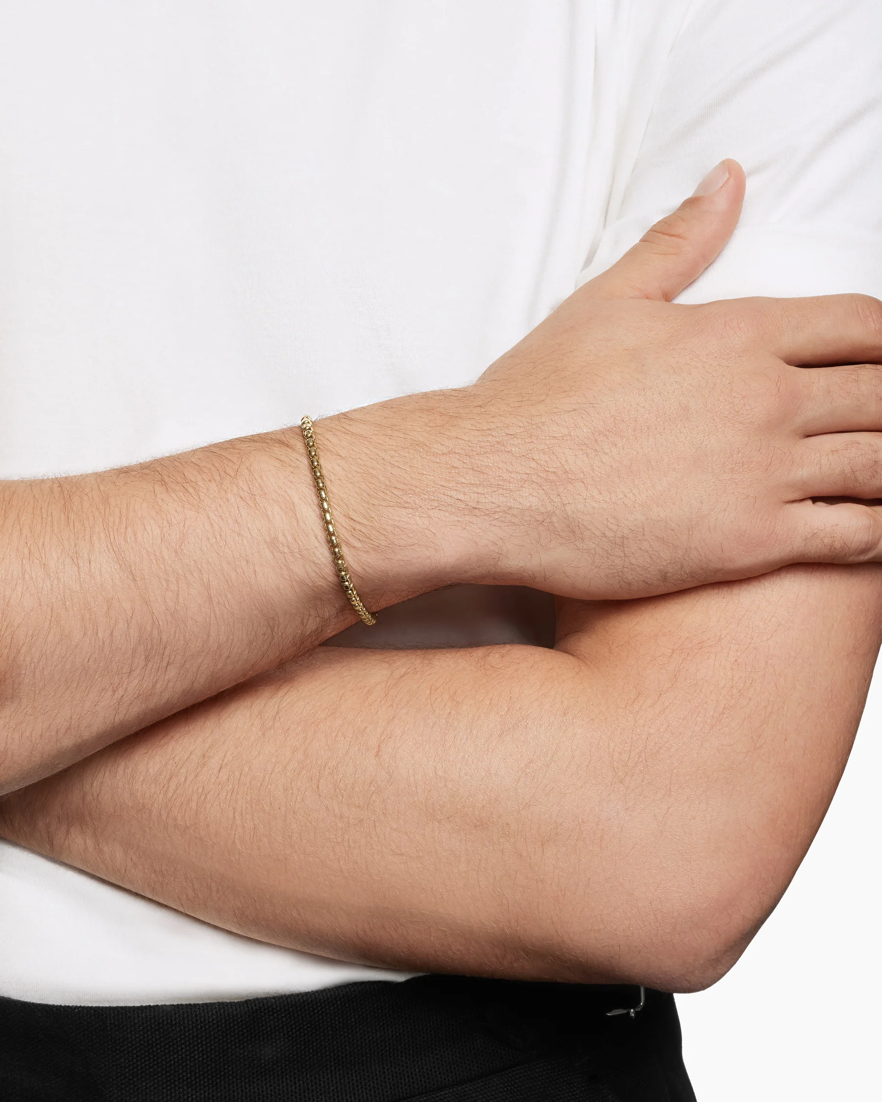 Box Chain Bracelet in 18K Rose Gold, 3.4mm 11 Box Chain Bracelet in 18K Rose Gold, 3.4mm