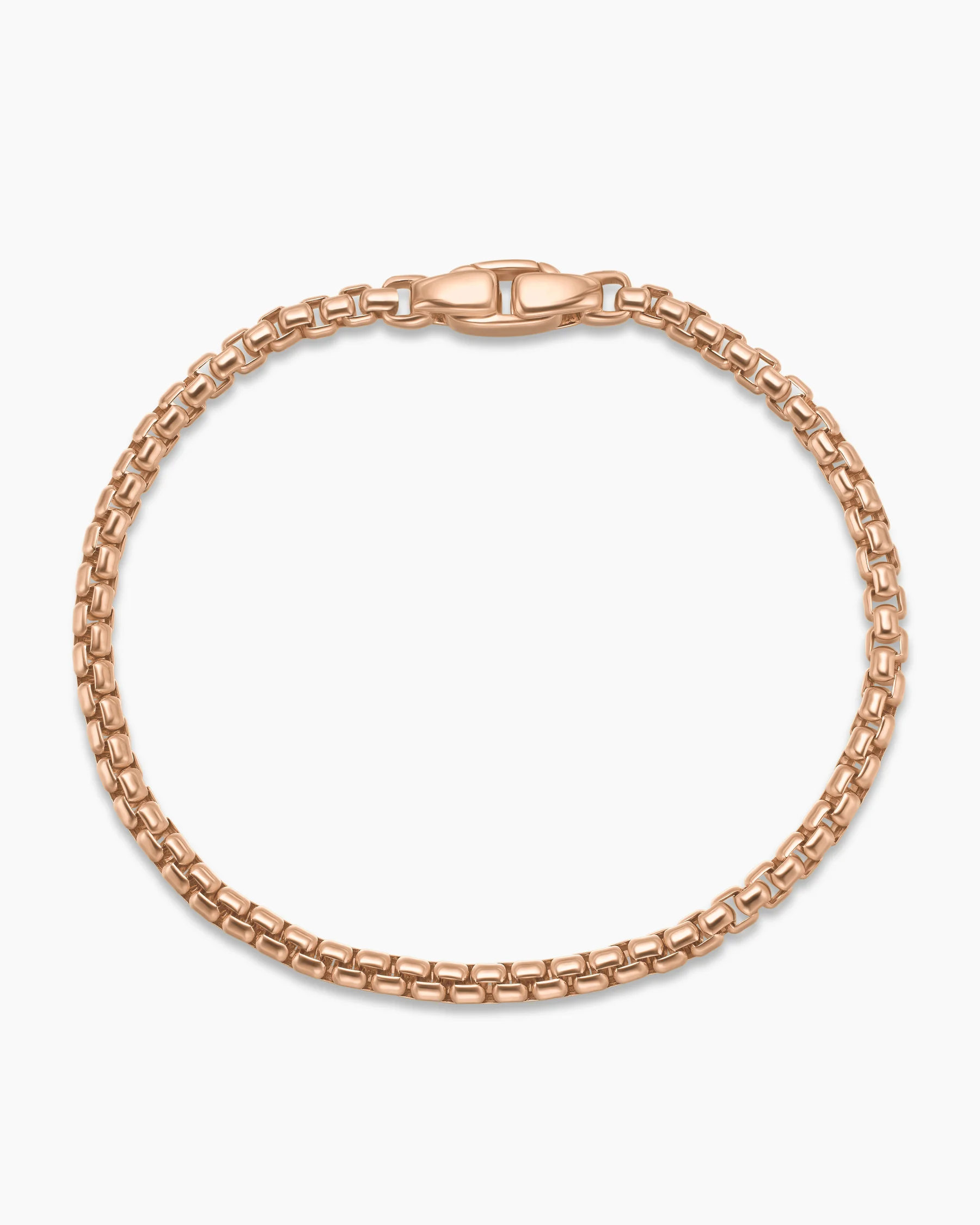 Box Chain Bracelet in 18K Rose Gold, 3.4mm 3 Box Chain Bracelet in 18K Rose Gold, 3.4mm