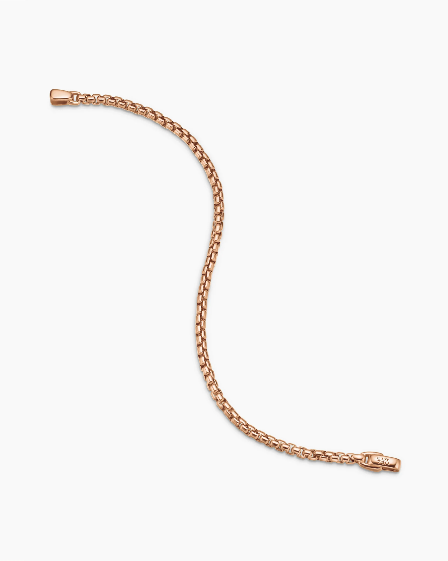 Box Chain Bracelet in 18K Rose Gold, 3.4mm 4 Box Chain Bracelet in 18K Rose Gold, 3.4mm