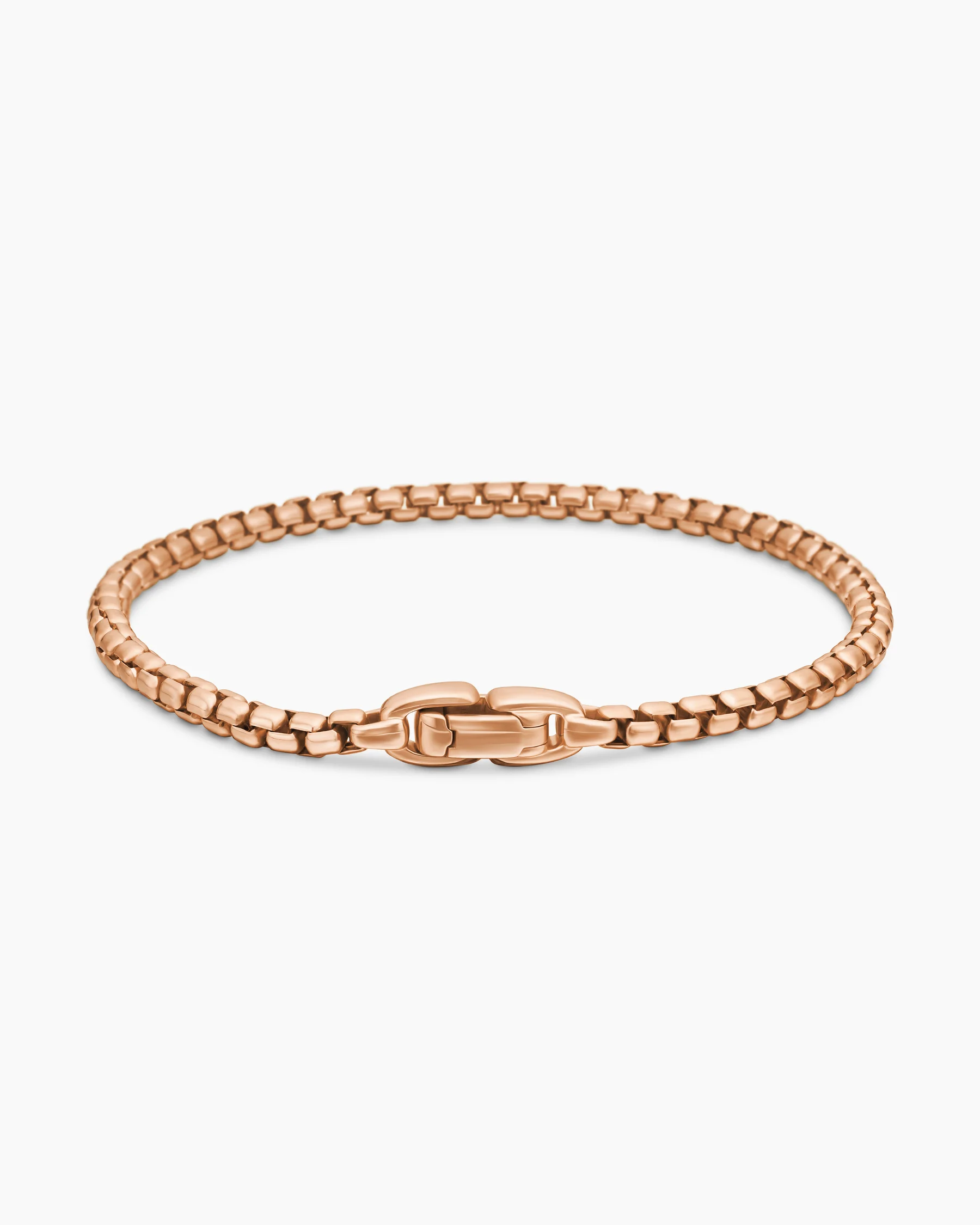 Box Chain Bracelet in 18K Rose Gold, 3.4mm 5 Box Chain Bracelet in 18K Rose Gold, 3.4mm