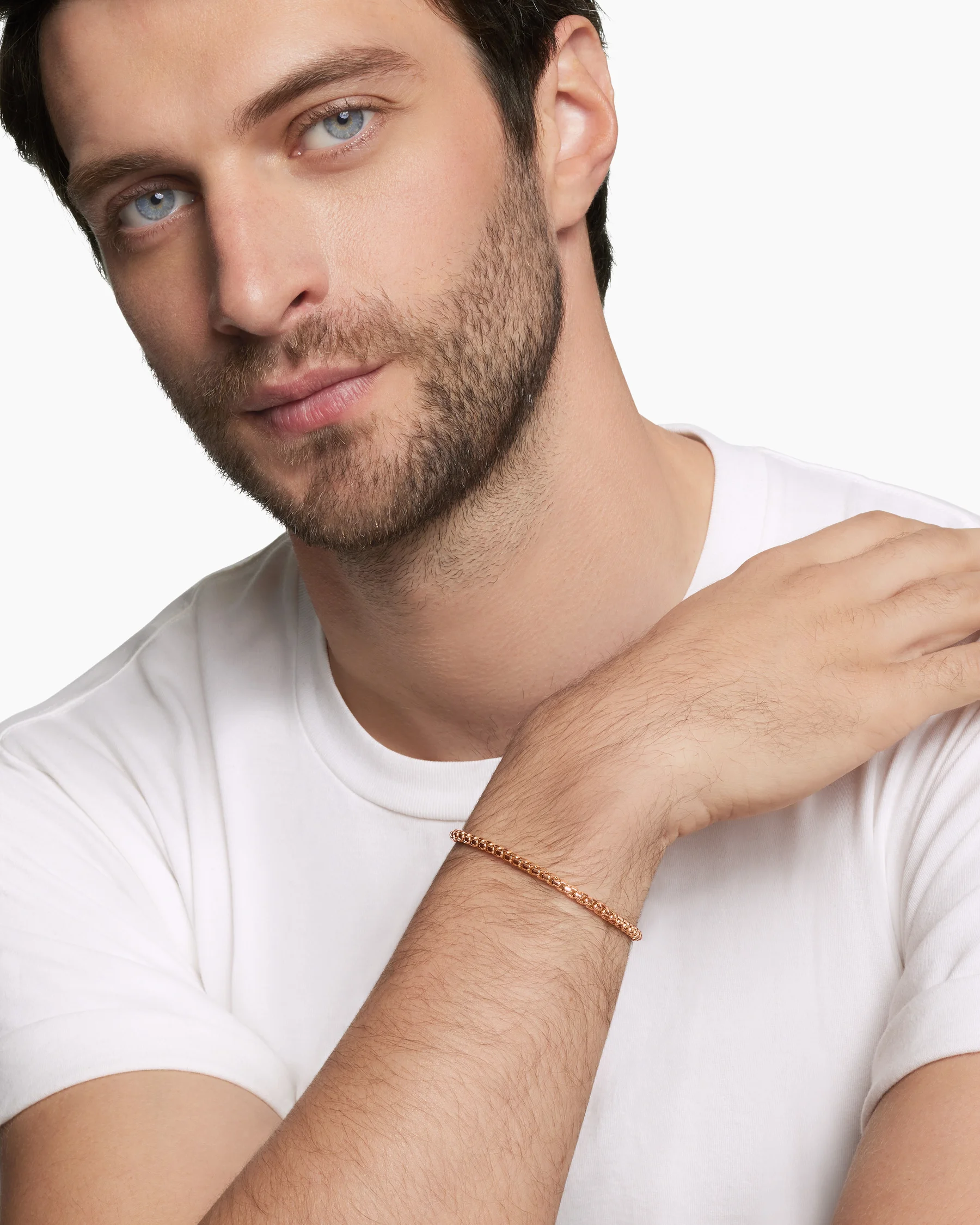 Box Chain Bracelet in 18K Rose Gold, 3.4mm 8 Box Chain Bracelet in 18K Rose Gold, 3.4mm