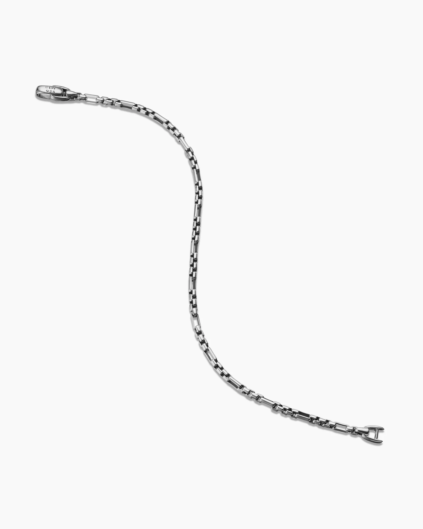 Open Station Box Chain Bracelet in Sterling Silver, 3mm 4 Open Station Box Chain Bracelet in Sterling Silver, 3mm