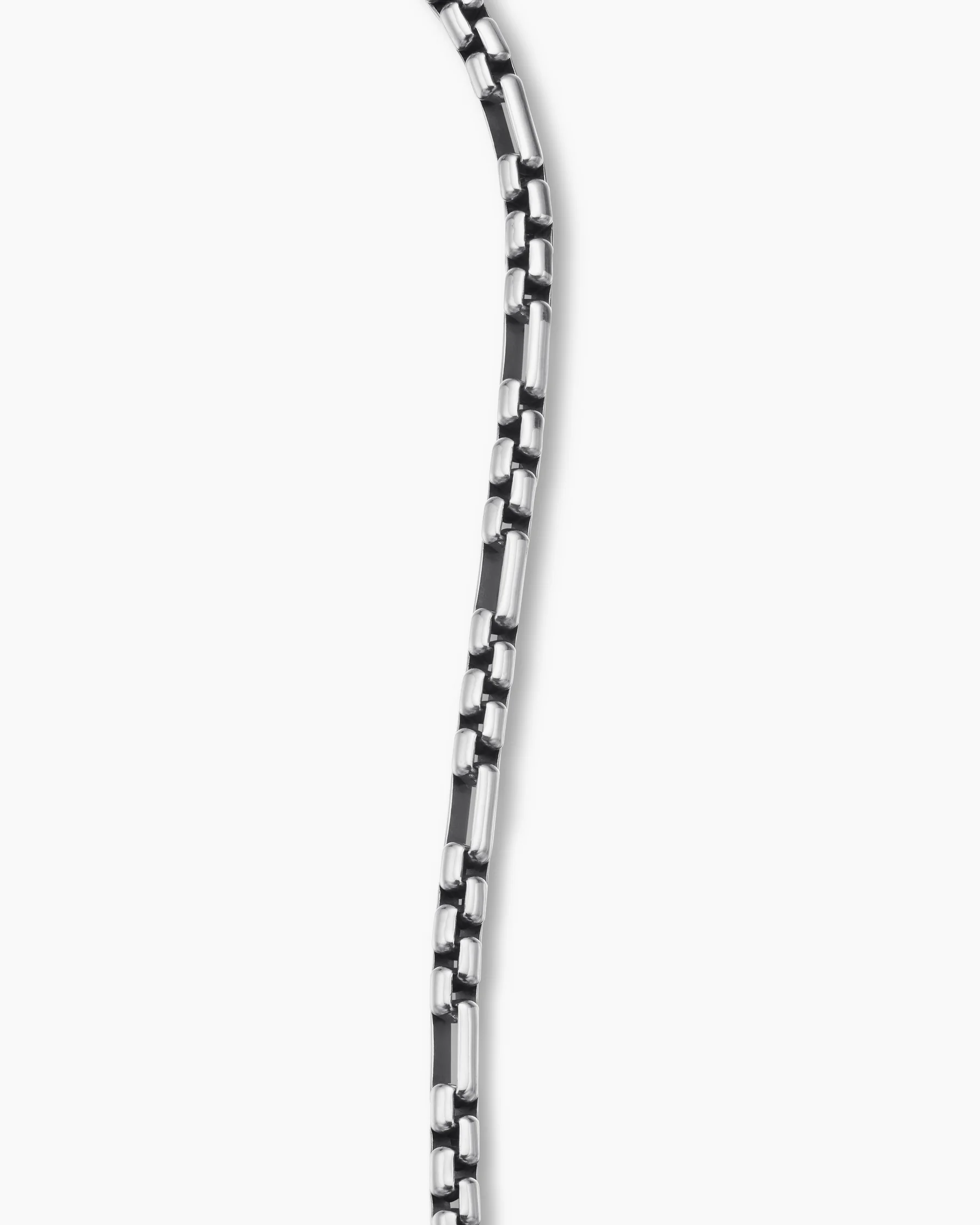 Open Station Box Chain Bracelet in Sterling Silver, 3mm 6 Open Station Box Chain Bracelet in Sterling Silver, 3mm
