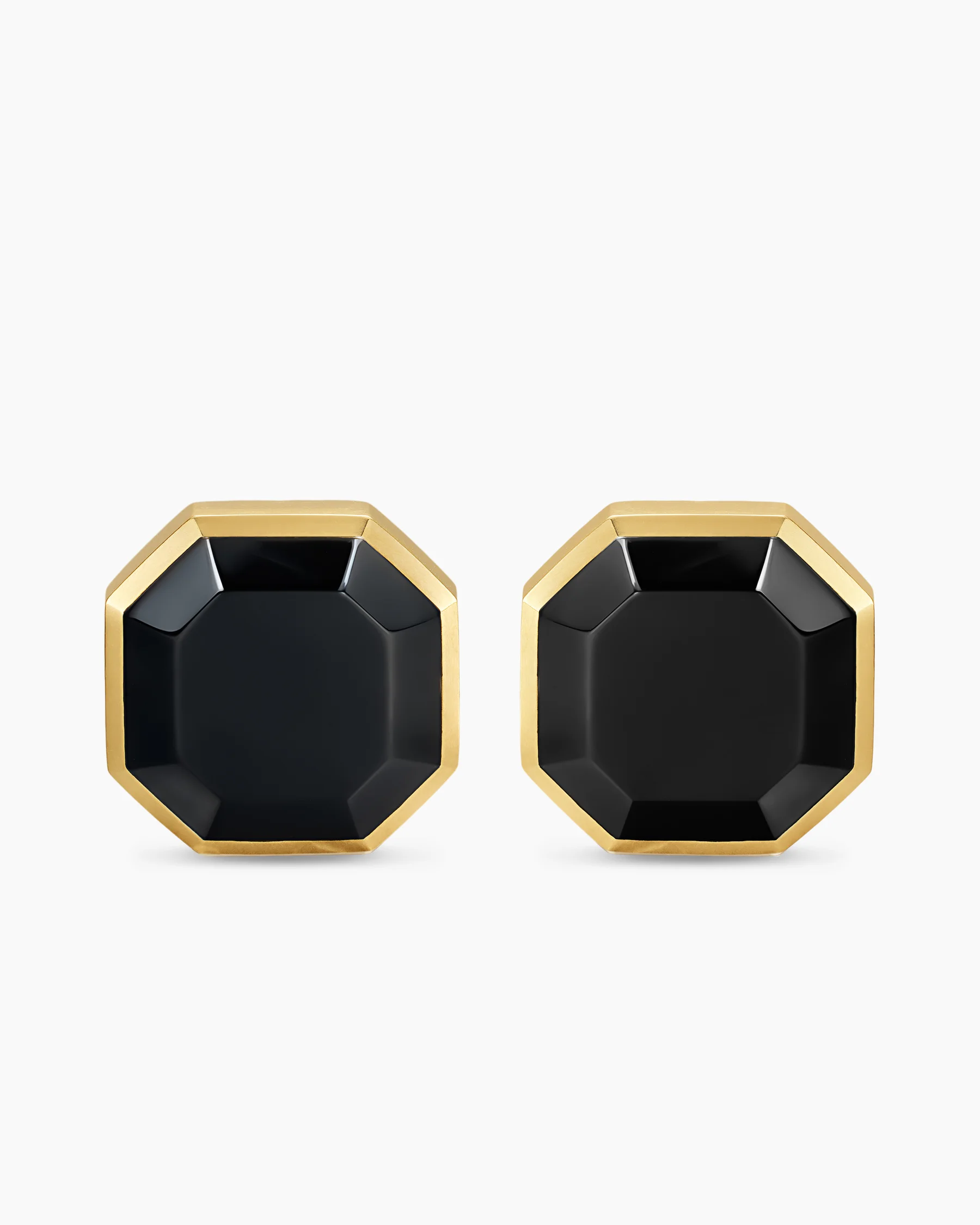 Streamline® Cufflinks in Sterling Silver with 14K Yellow Gold and Black Onyx, 15mm