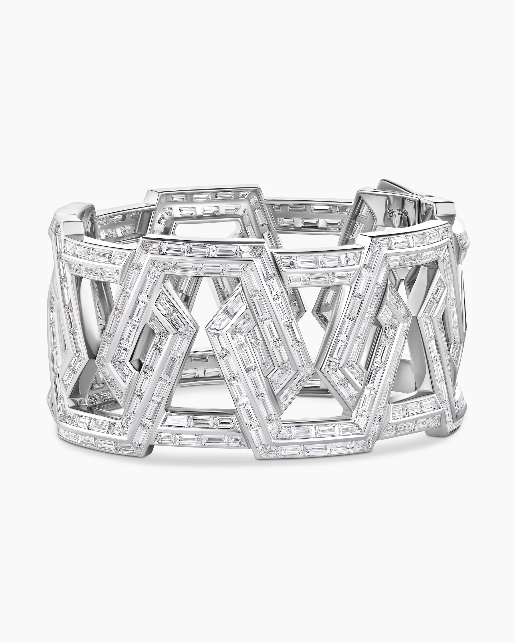 Carlyle Statement Bracelet in White Gold with Diamonds