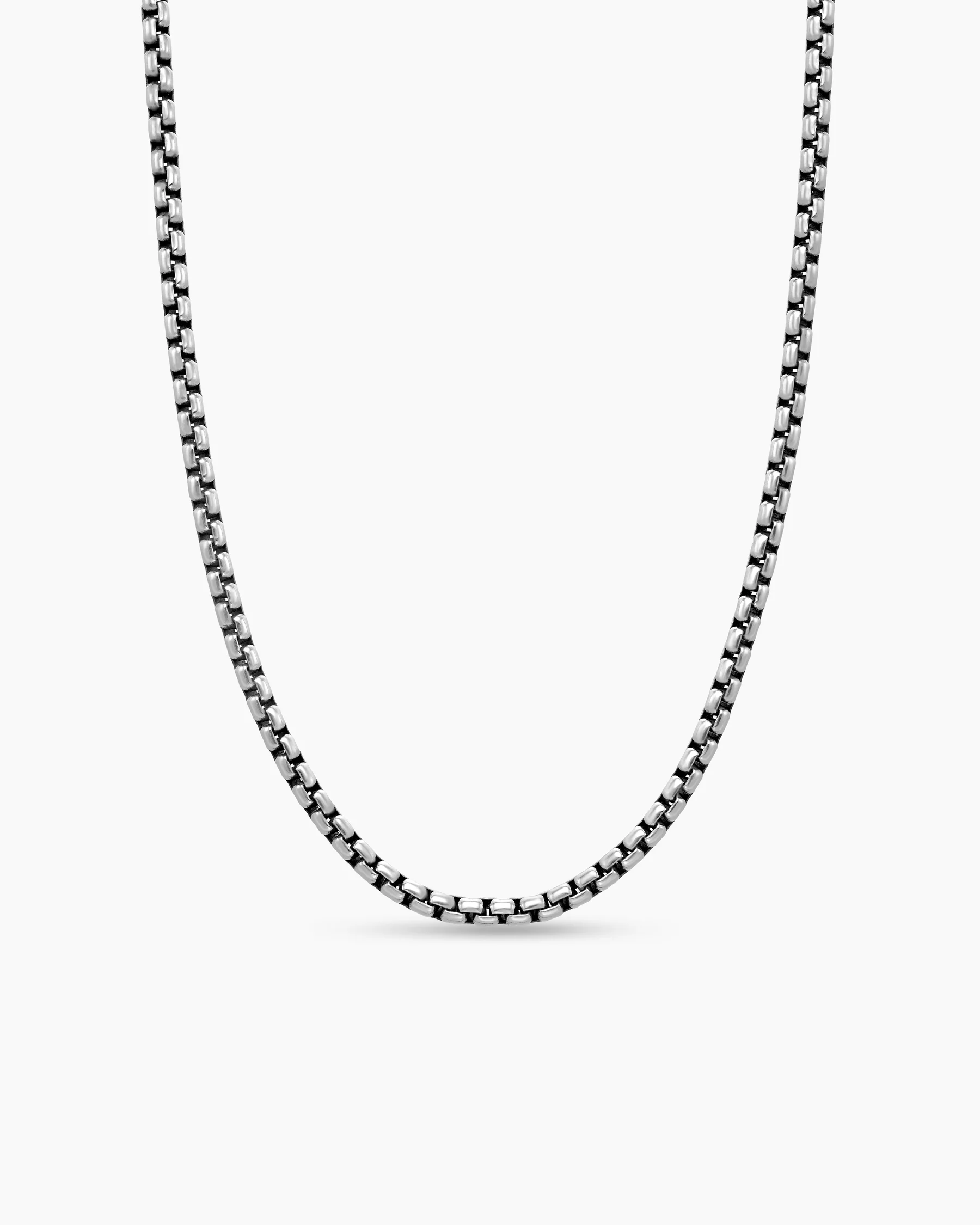 Box Chain Necklace in Sterling Silver with 14K Yellow Gold Accent, 3.6mm 1 Box Chain Necklace in Sterling Silver with 14K Yellow Gold Accent, 3.6mm