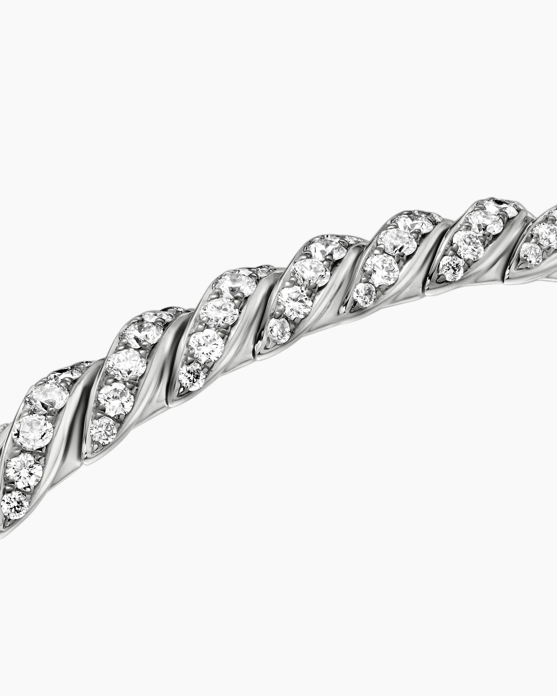 Sculpted Cable Flex® Bracelet in 18K White Gold with Diamonds, 5mm 12 Sculpted Cable Flex® Bracelet in 18K White Gold with Diamonds, 5mm