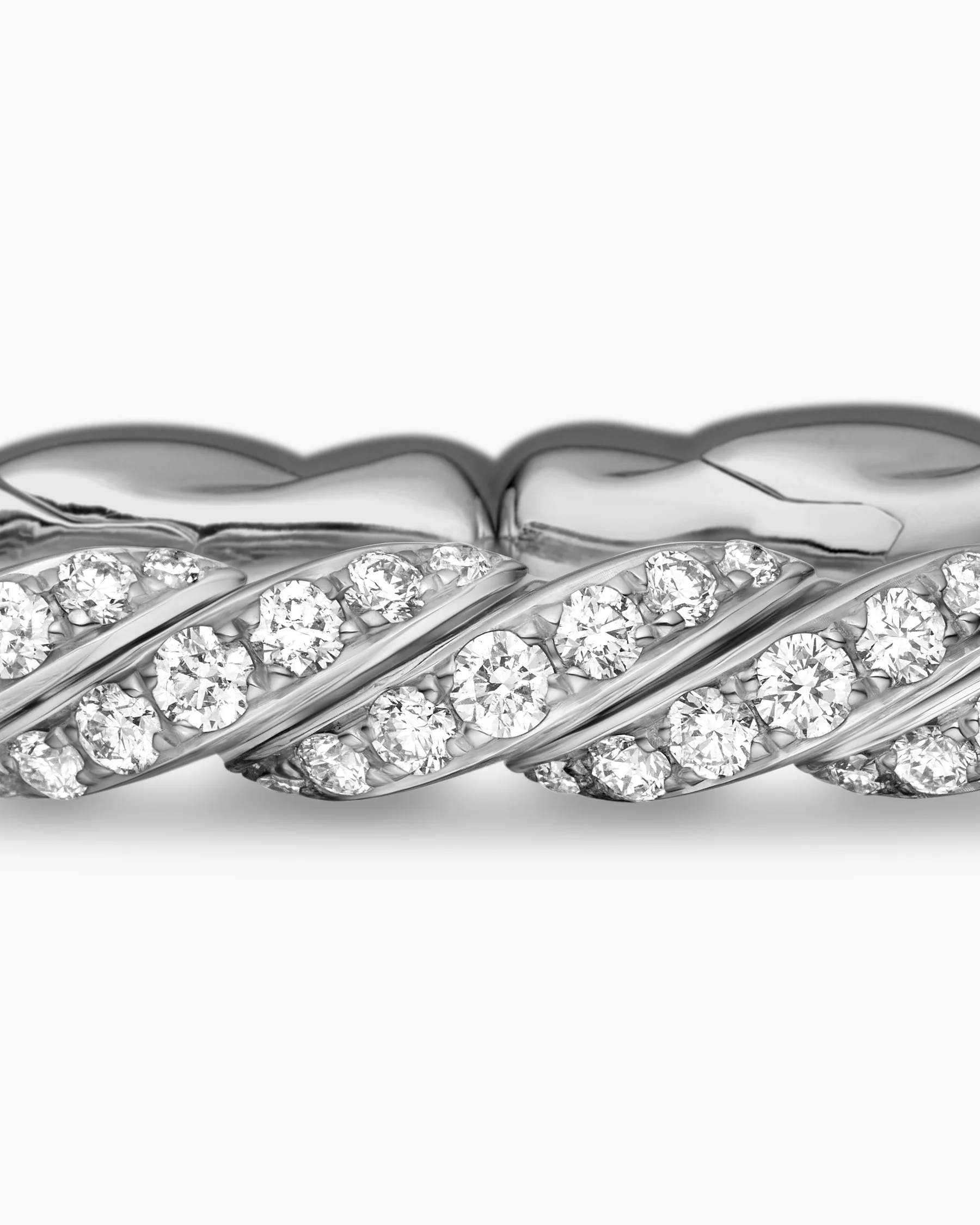 Sculpted Cable Flex® Bracelet in 18K White Gold with Diamonds, 5mm 13 Sculpted Cable Flex® Bracelet in 18K White Gold with Diamonds, 5mm