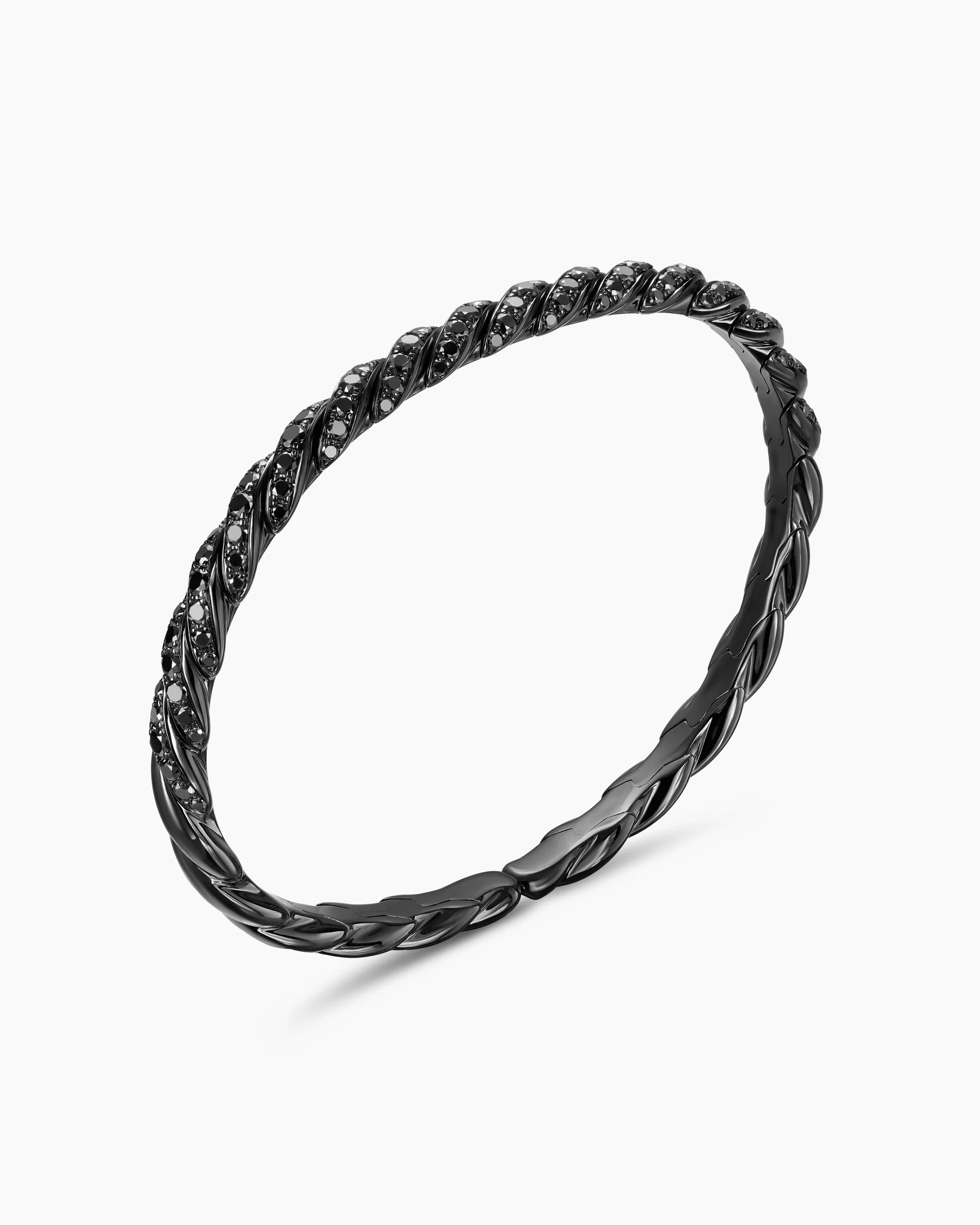 Sculpted Cable Flex® Bracelet in 18K White Gold with Diamonds, 5mm 18 Sculpted Cable Flex® Bracelet in 18K White Gold with Diamonds, 5mm
