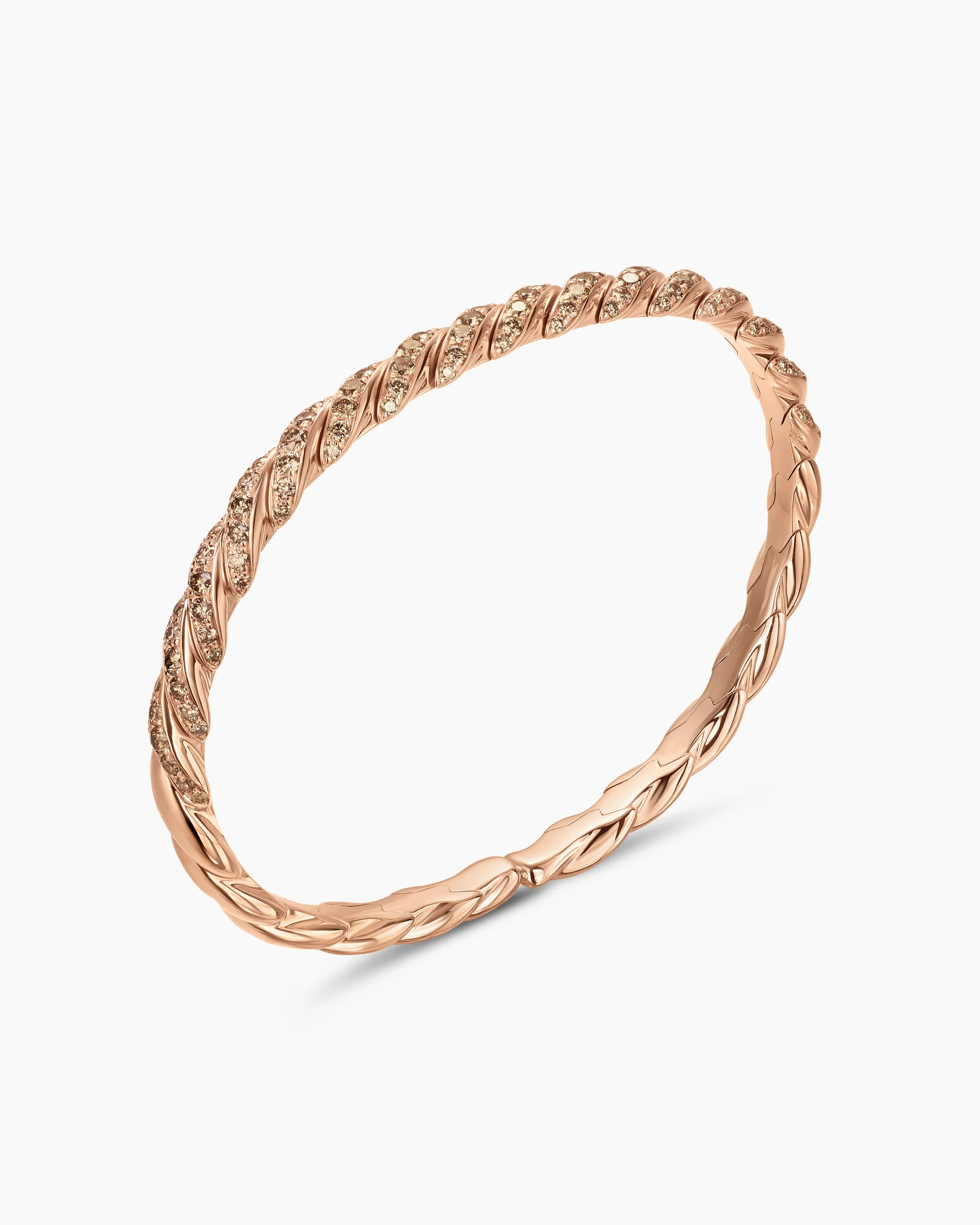 Sculpted Cable Flex® Bracelet in 18K White Gold with Diamonds, 5mm 3 Sculpted Cable Flex® Bracelet in 18K White Gold with Diamonds, 5mm