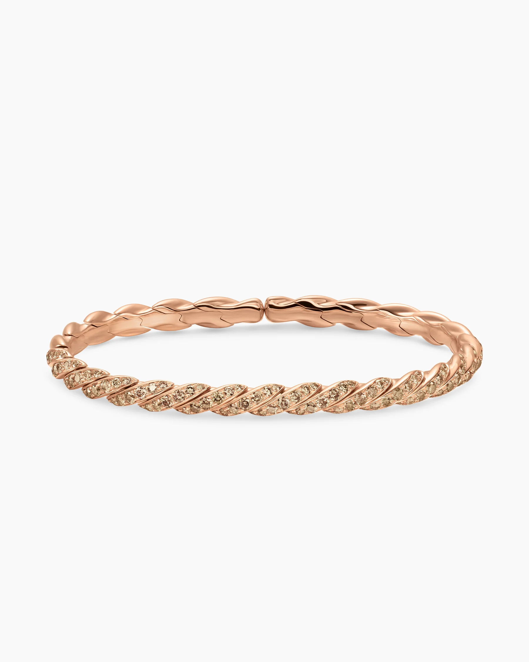 Sculpted Cable Flex® Bracelet in 18K White Gold with Diamonds, 5mm 4 Sculpted Cable Flex® Bracelet in 18K White Gold with Diamonds, 5mm