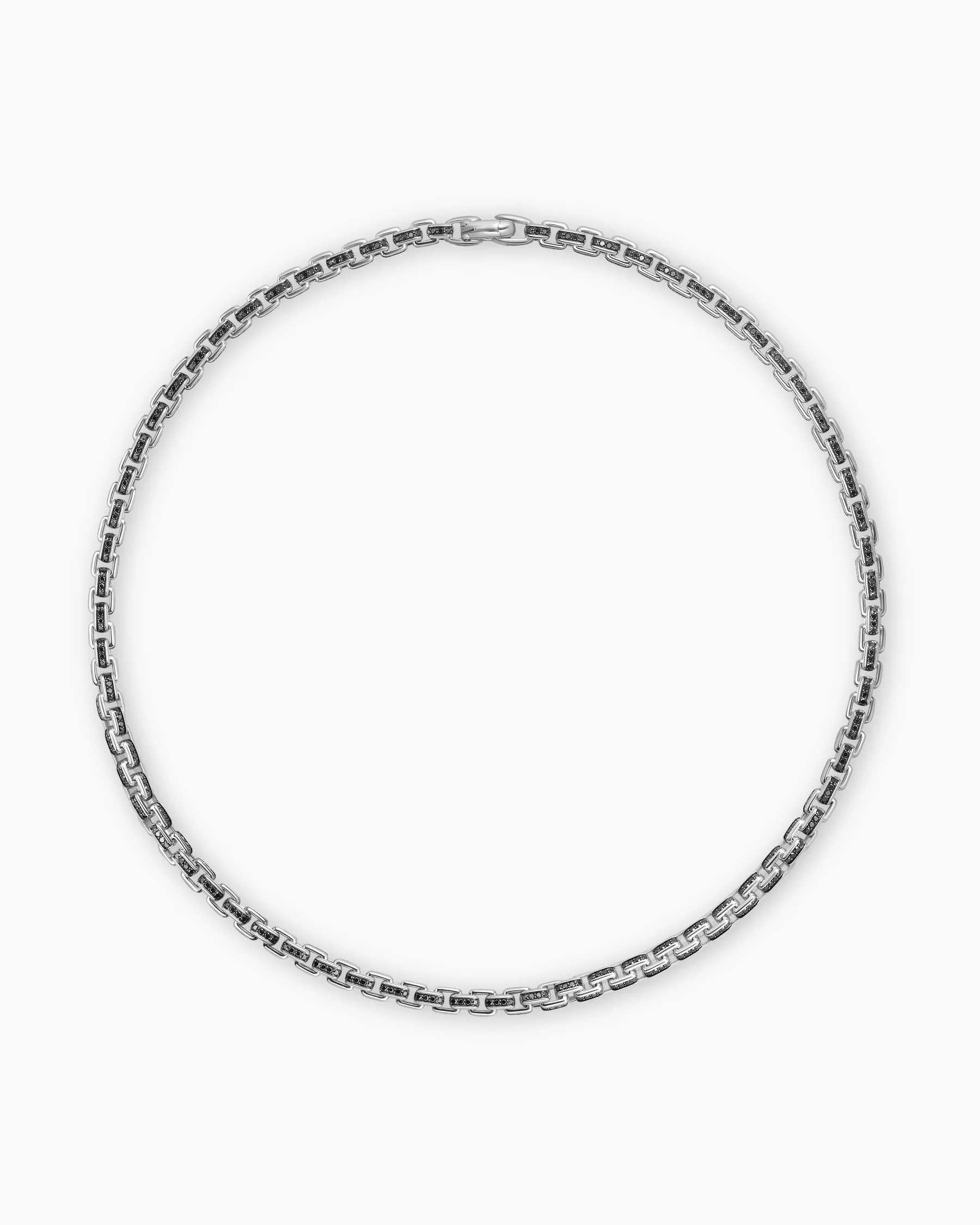 Box Chain Necklace with Stainless Steel and Sterling Silver, 7.3mm 11 Box Chain Necklace with Stainless Steel and Sterling Silver, 7.3mm