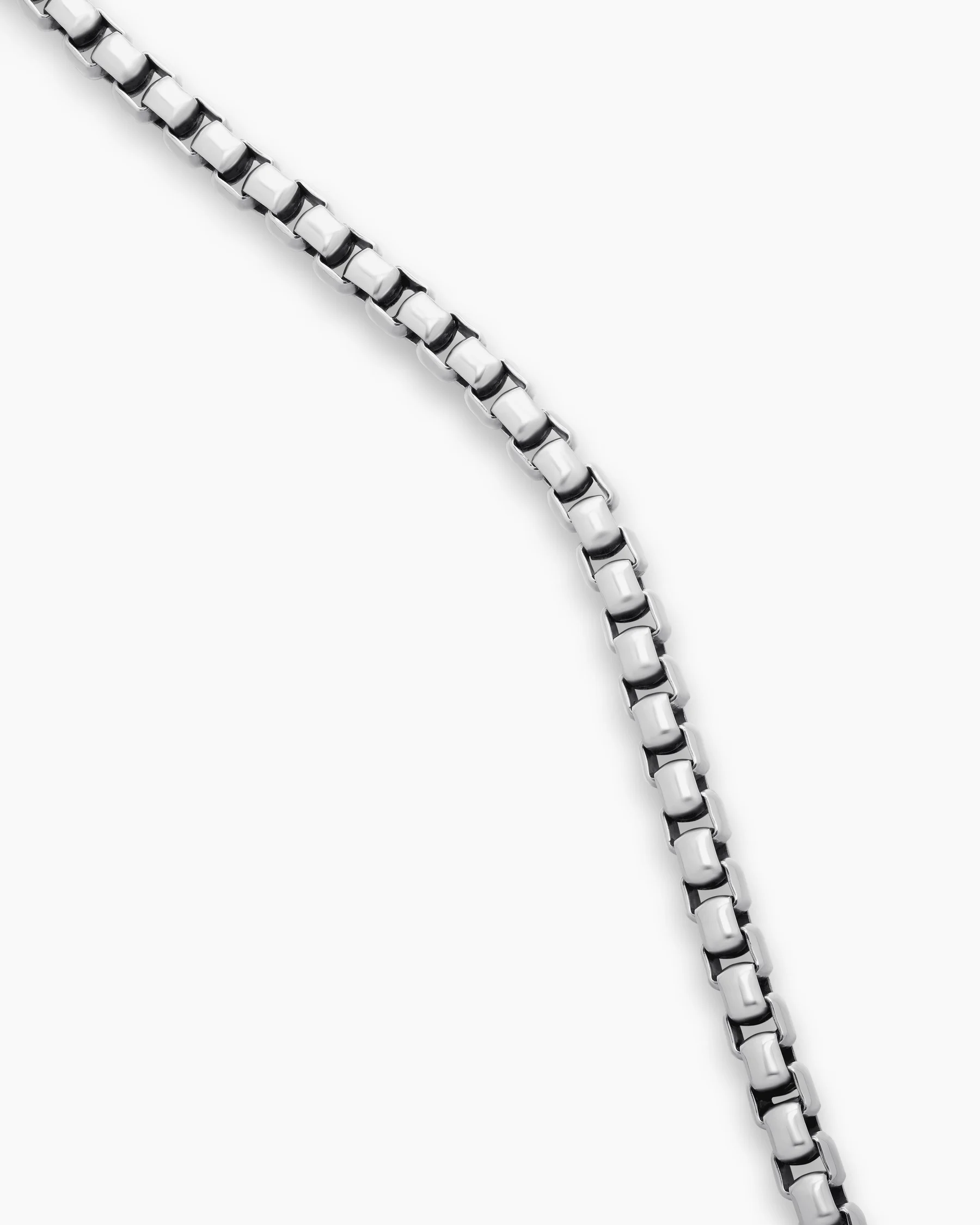 Box Chain Necklace with Stainless Steel and Sterling Silver, 7.3mm 15 Box Chain Necklace with Stainless Steel and Sterling Silver, 7.3mm