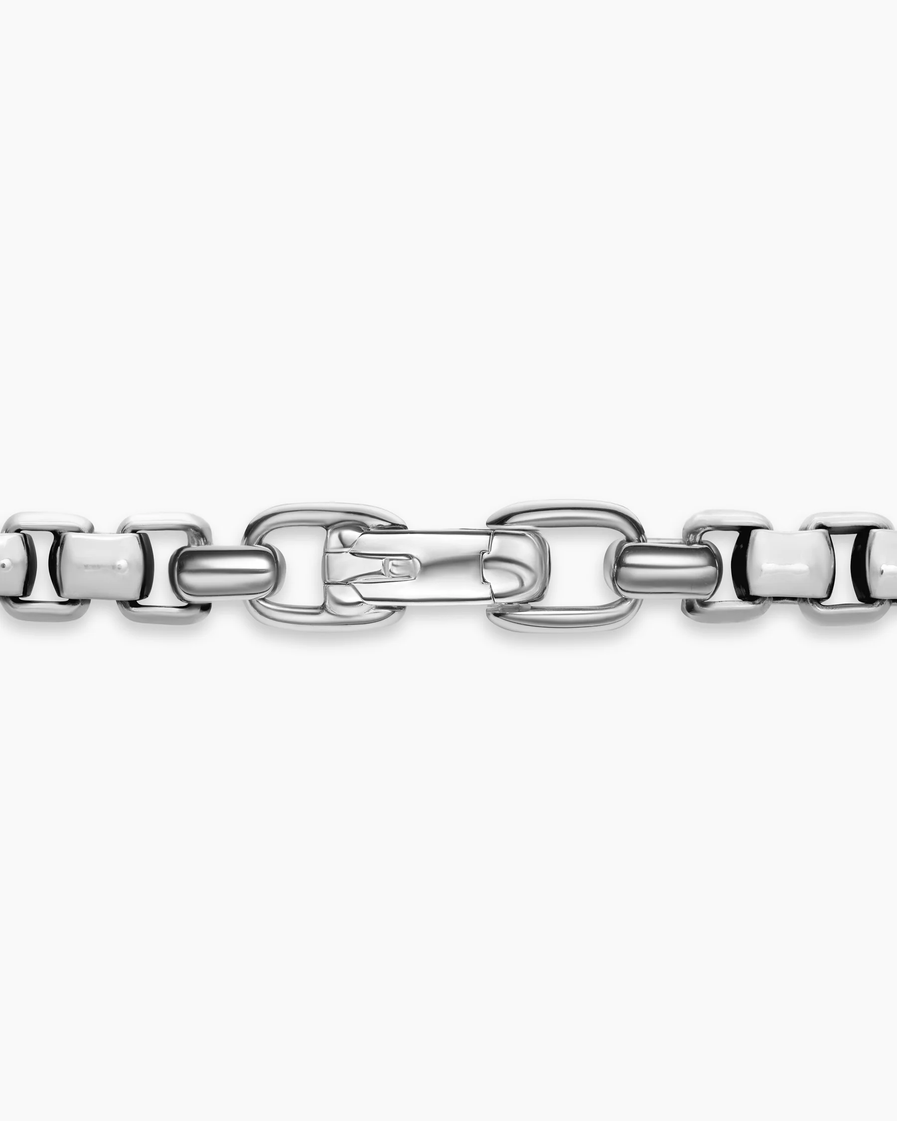 Box Chain Necklace with Stainless Steel and Sterling Silver, 7.3mm 17 Box Chain Necklace with Stainless Steel and Sterling Silver, 7.3mm
